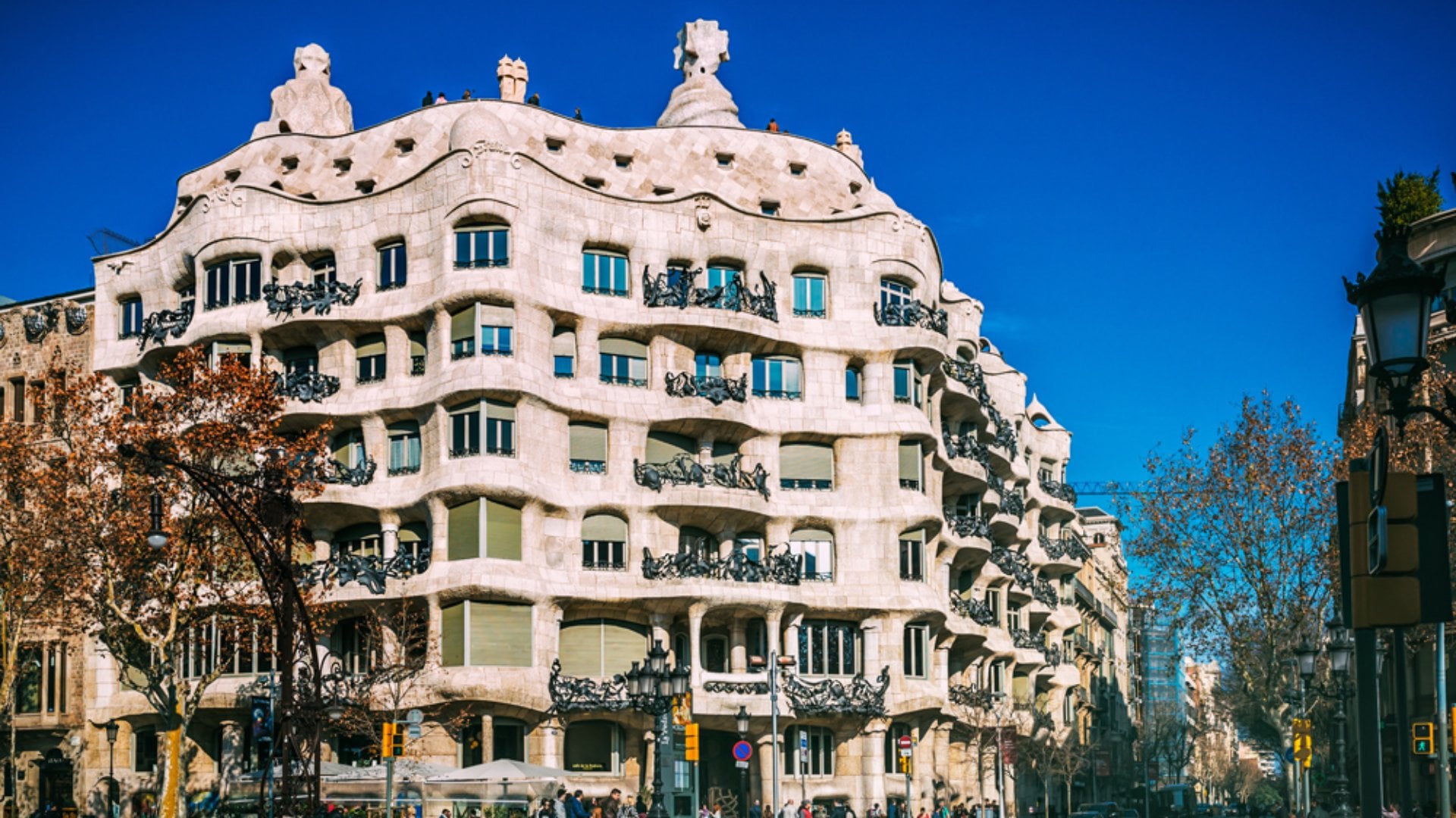 La Pedrera House facade in Barcelona, Spain