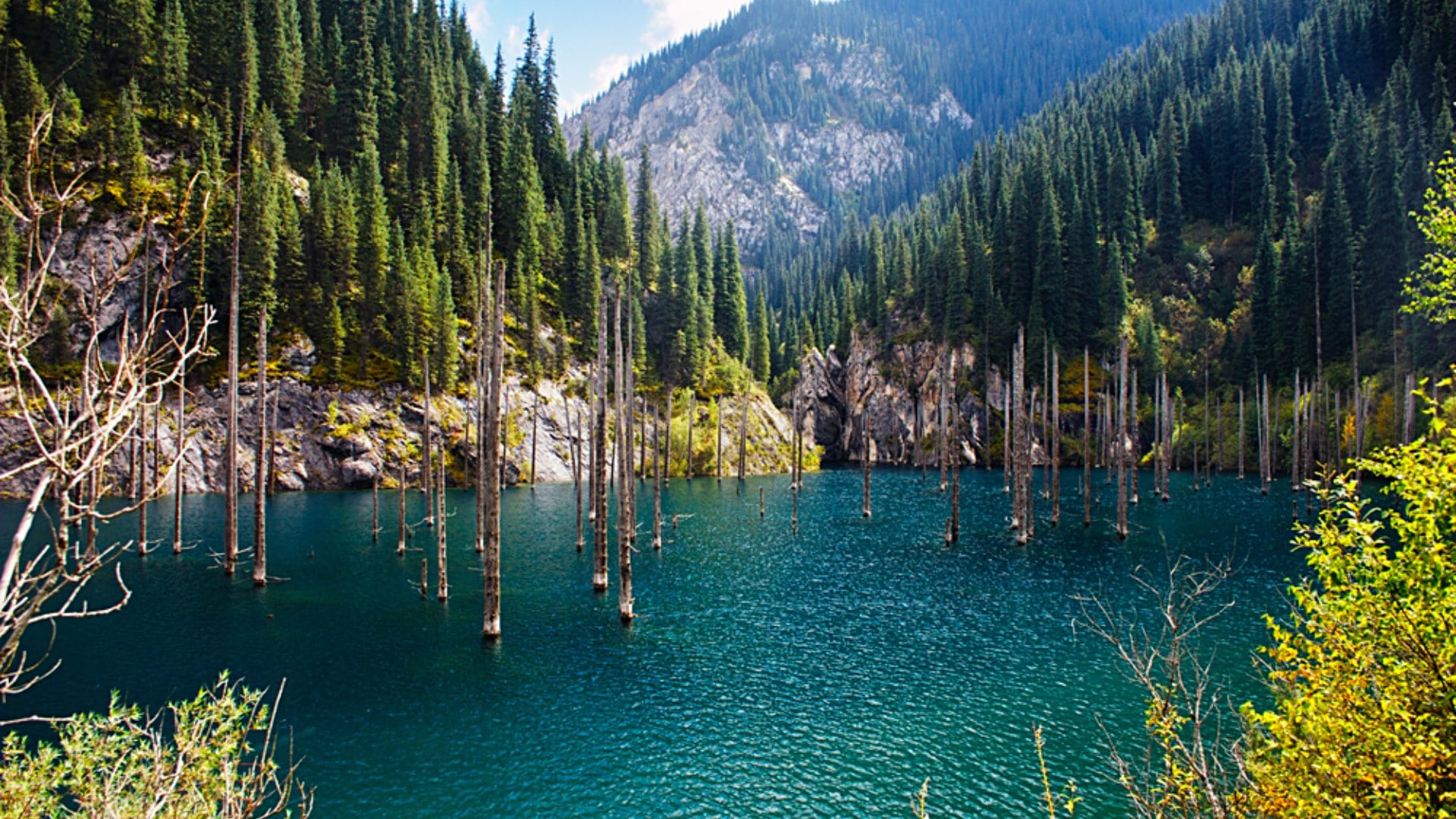 Lake Kaindy in Tian Shan Mountain, Kazakhstan