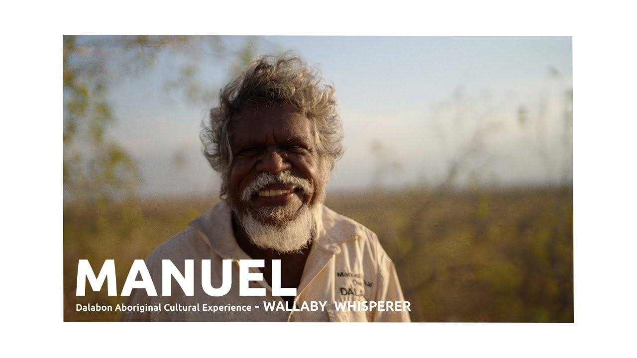 Manuel of Dalabon Aboriginal Cultural Experience smilling outside in the Northern Territory, Australia.