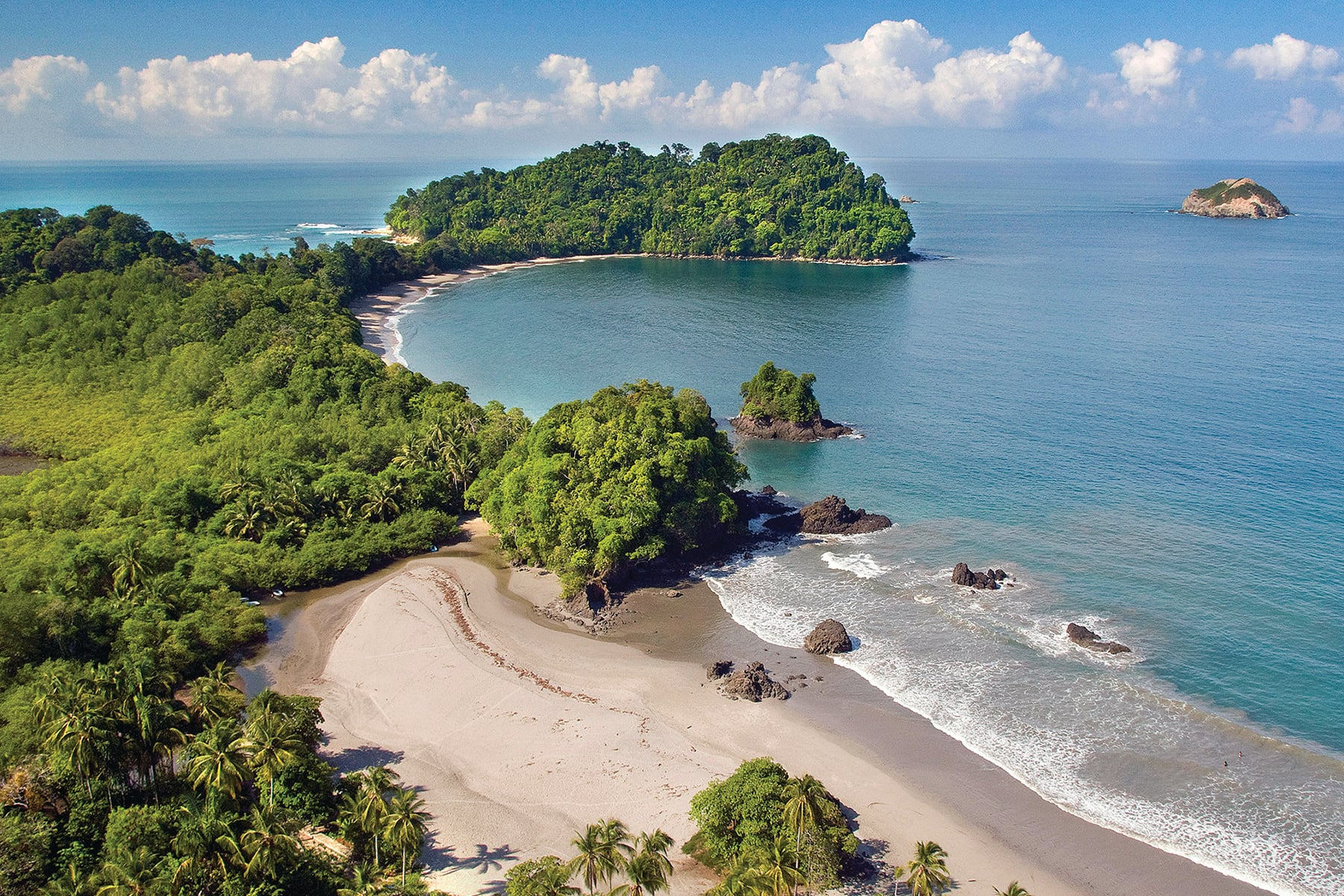 Aerial view of a beach at Manuel Antonio National Park, Costa Rica