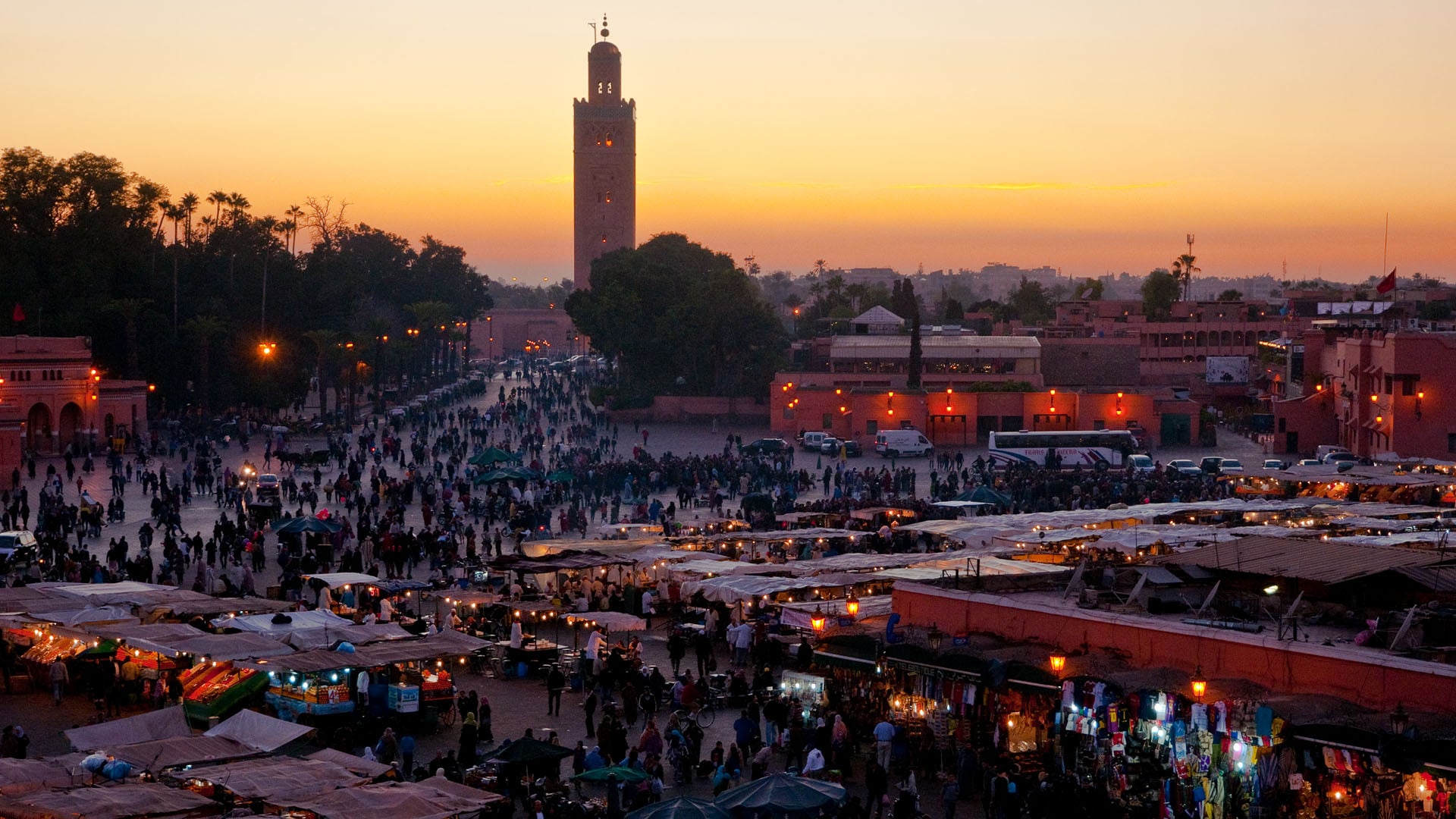 View of Jemaa el-Fna in Morocco