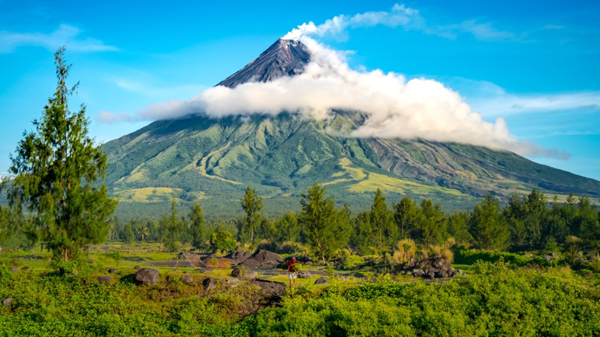 Mayon Volcano on the island of Luzon in the Philippines