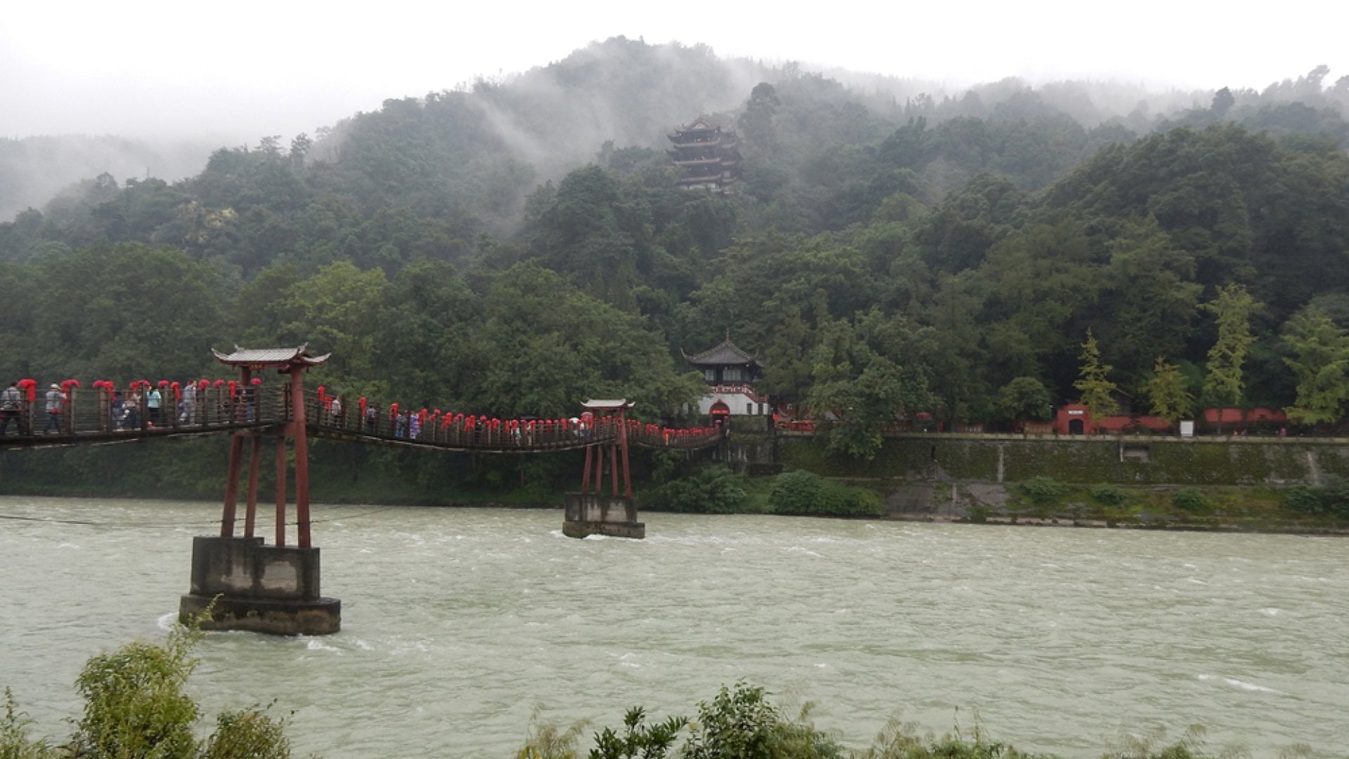 Nicky Cox - Anlan Planked Chain Bridge in Dujiangyan, near Chengdu, Sichuan Province, China