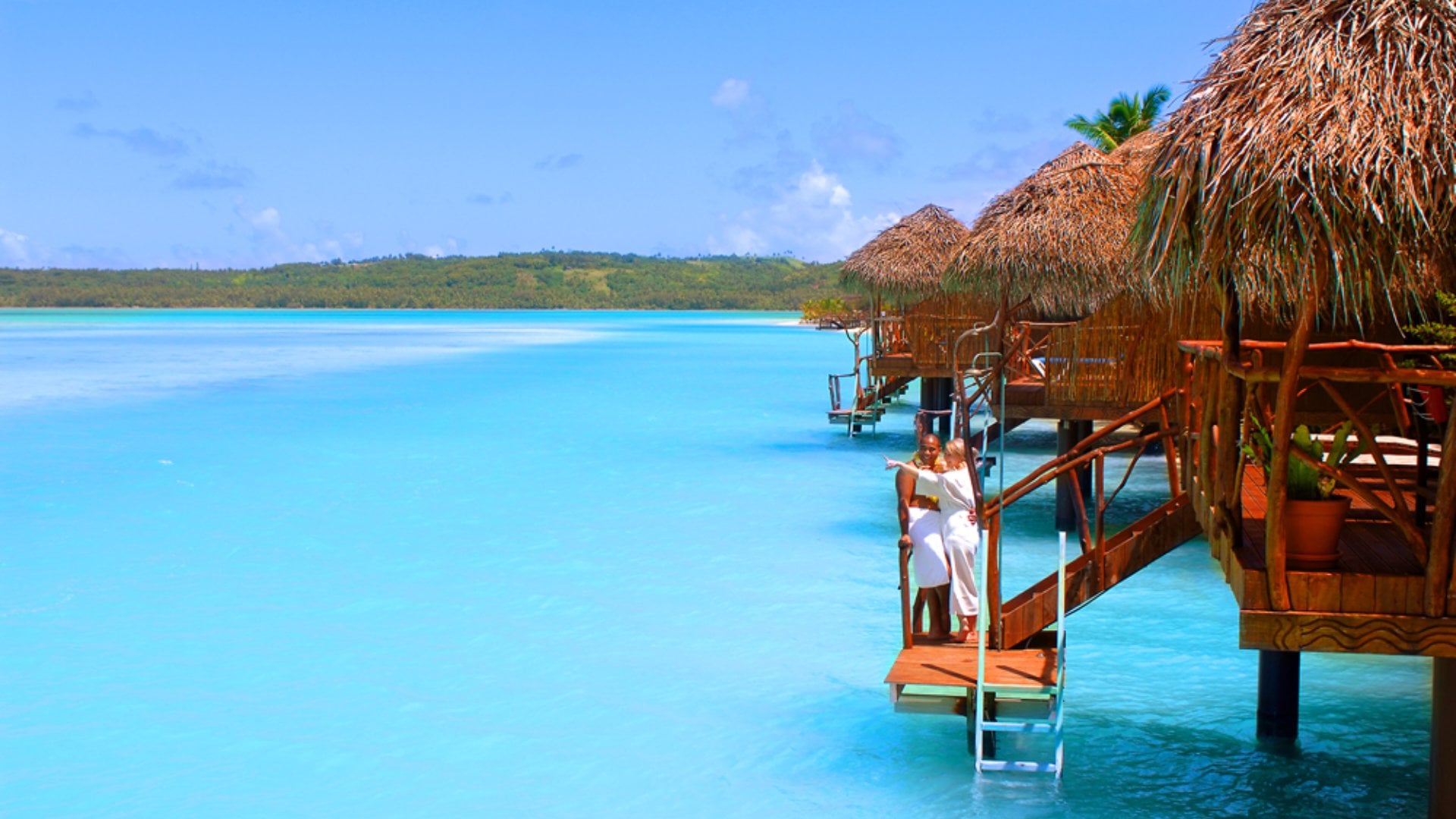 Overwater Bungalows at Aitutaki Lagoon Resort, Cook Islands