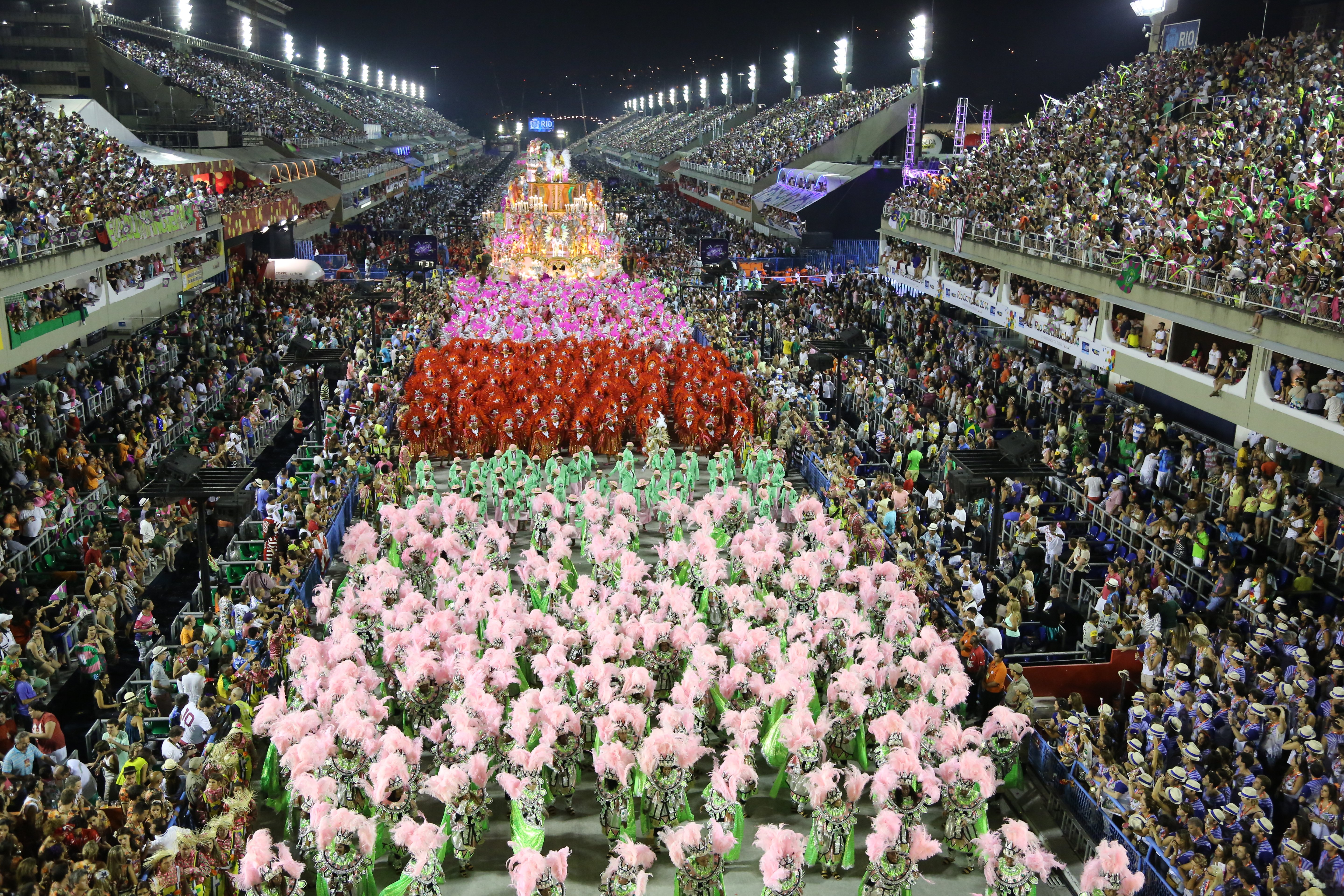 Aerial view of Brazil's Carnival festival.