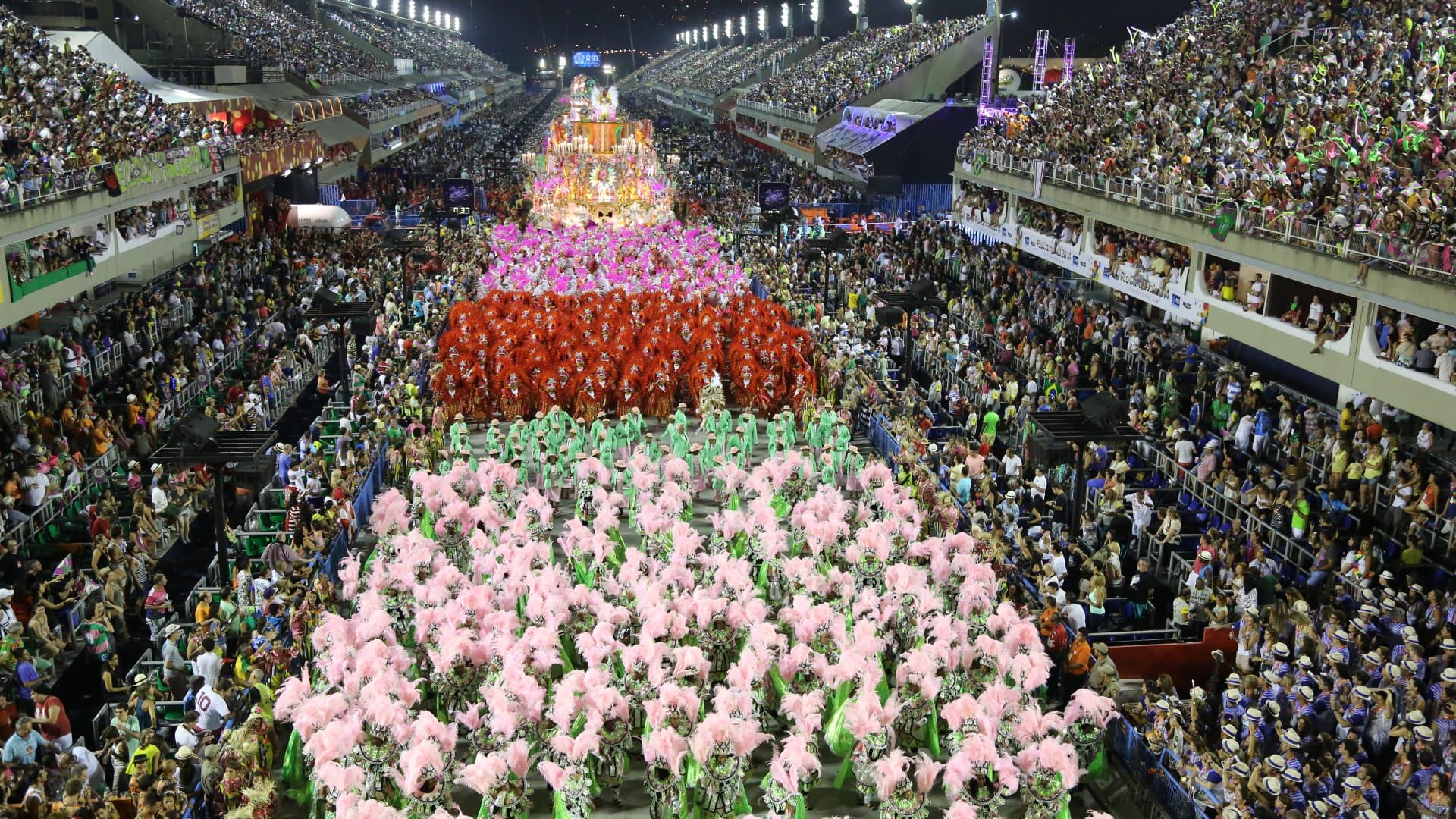 Aerial view of Brazil's Carnival festival.