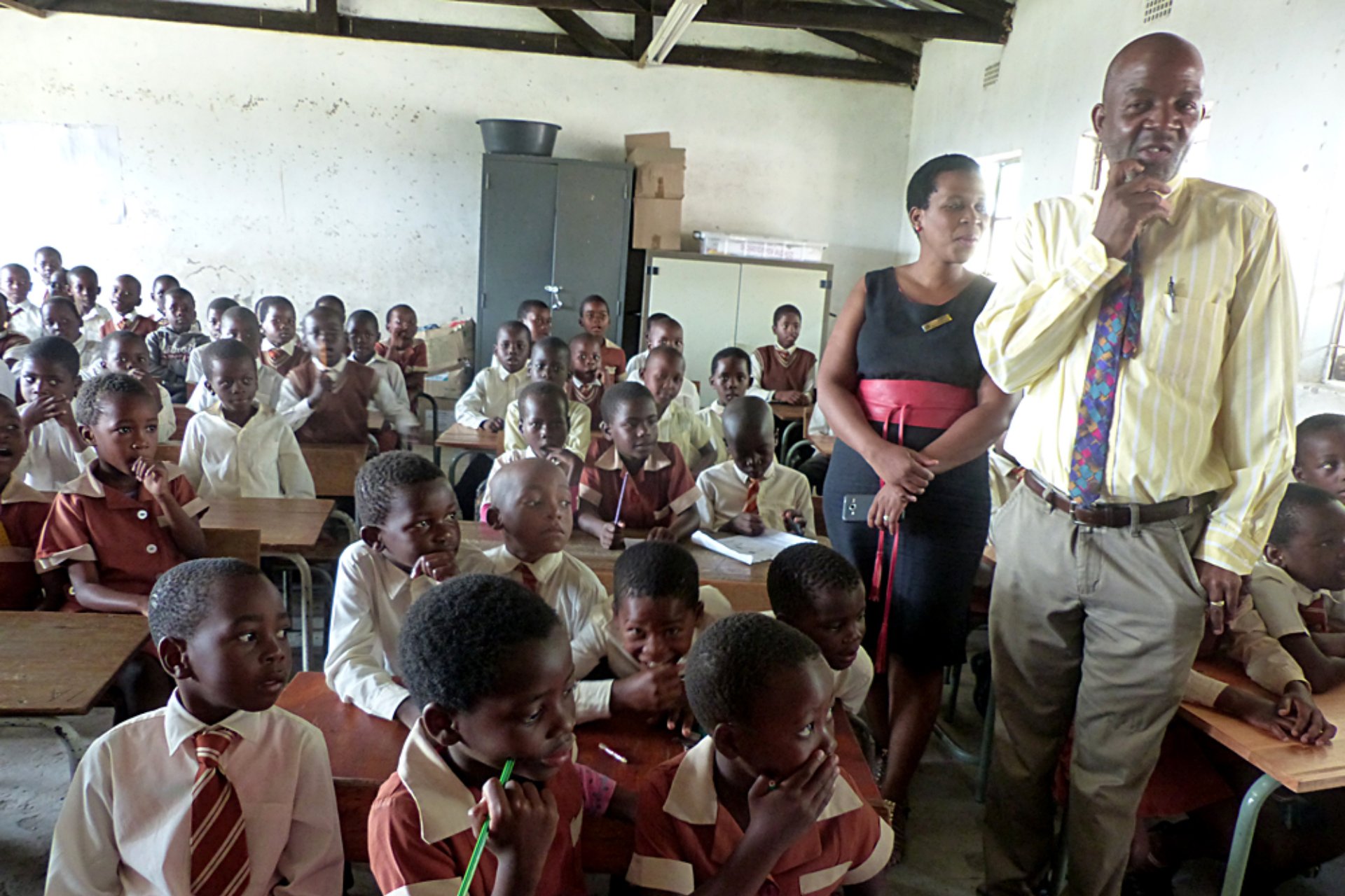 Raewyn Reid - Meeting Staff and Students on a Visit to a Nearby School, South Africa