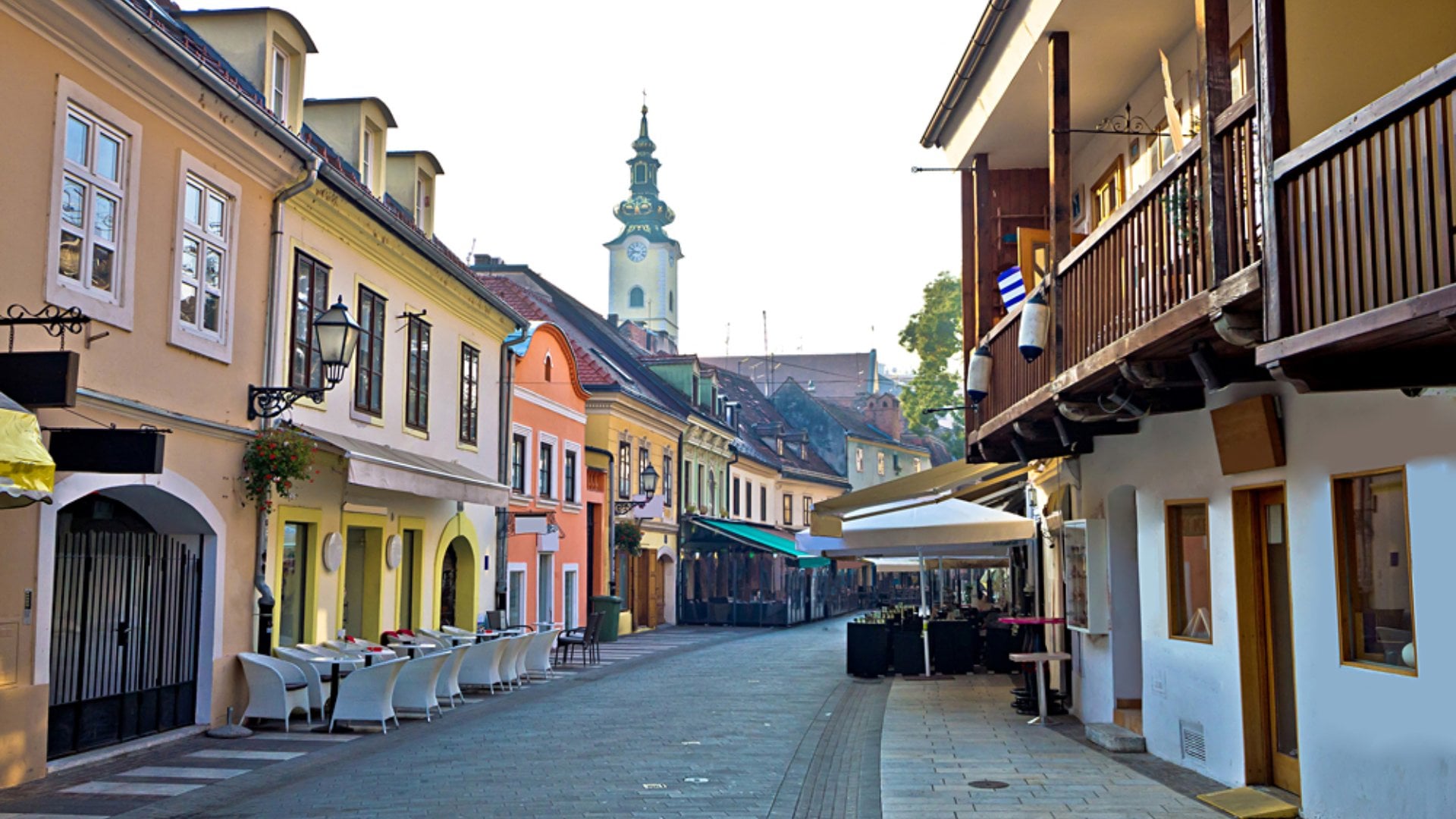Street View of Medieval Zagreb, Croatia