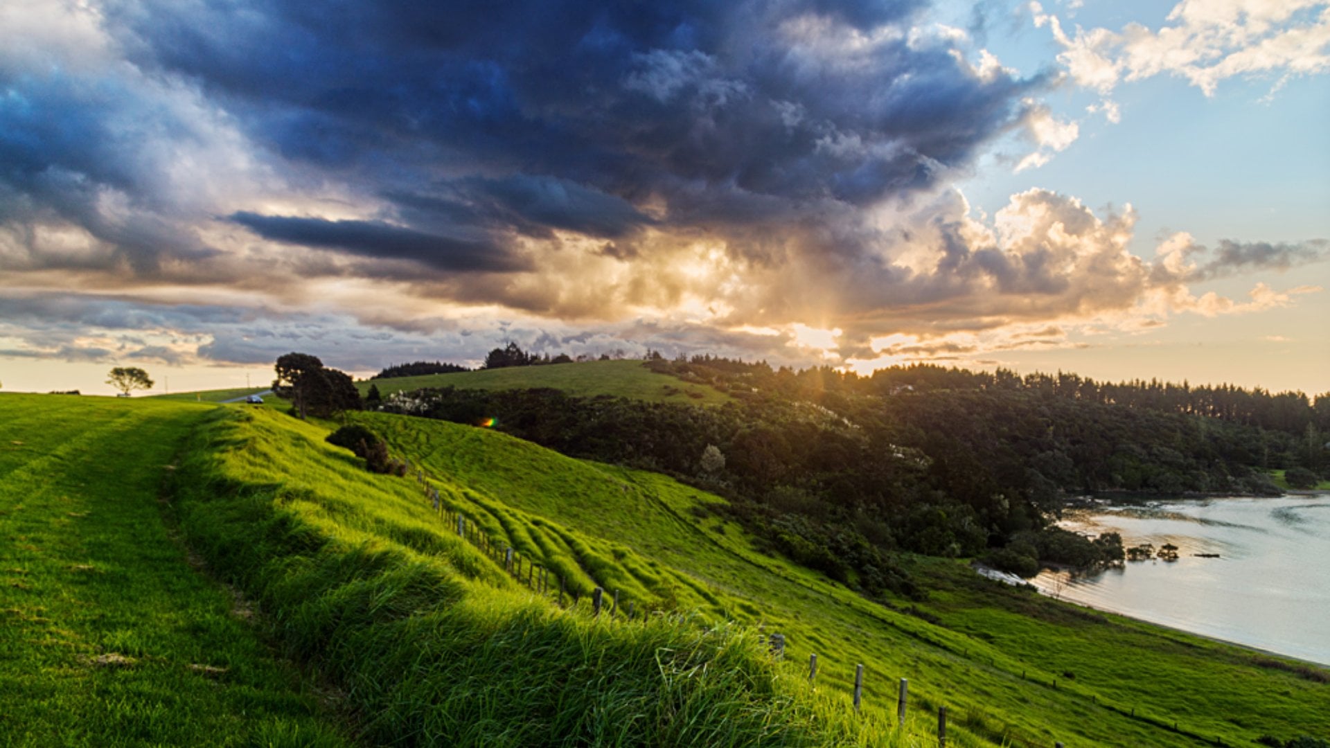 Sunrise Over Waitangi Treaty Grounds, Bay of Islands, New Zealand