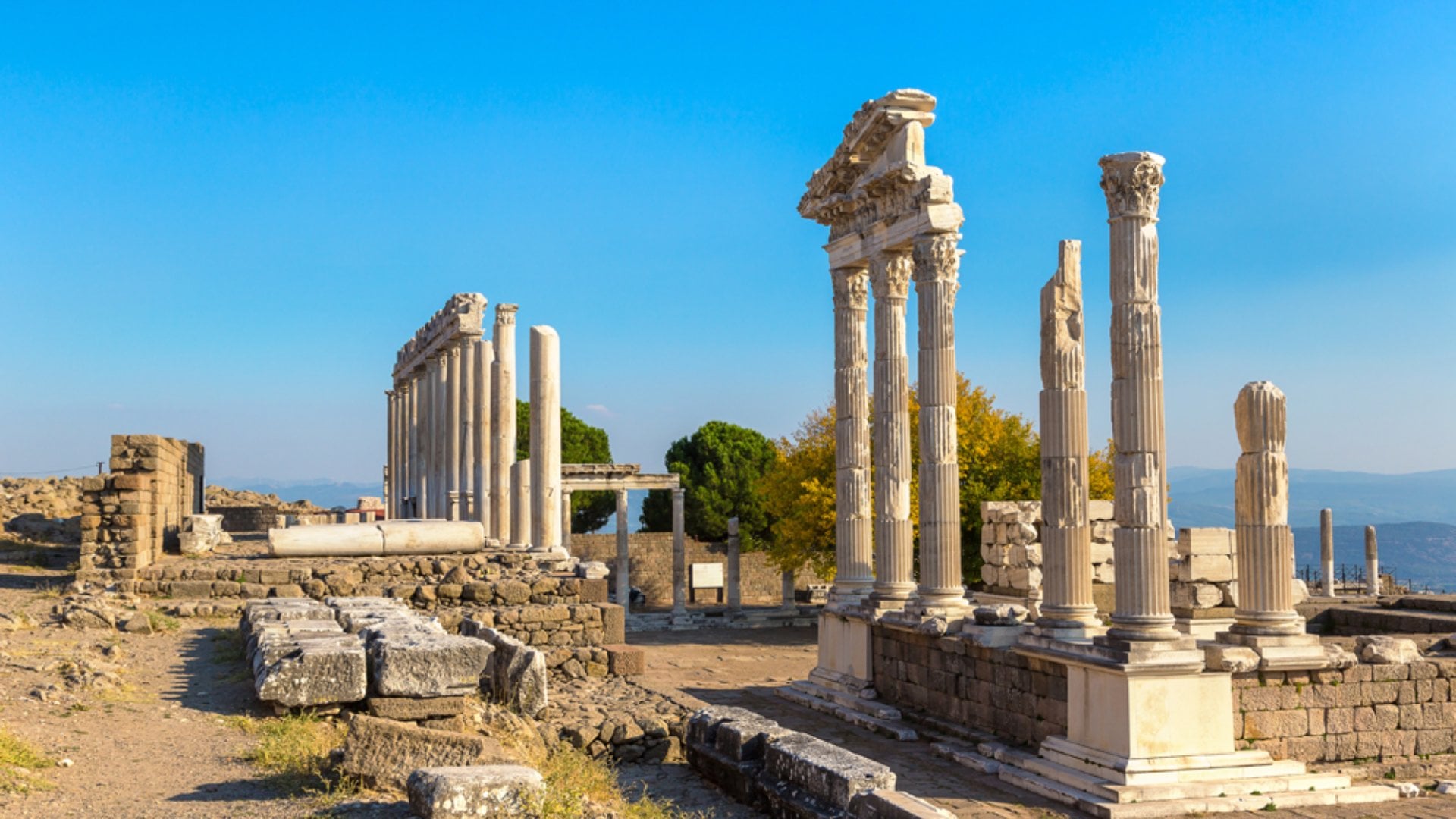 Temple of Trajan in the ancient city of Pergamon, Turkey