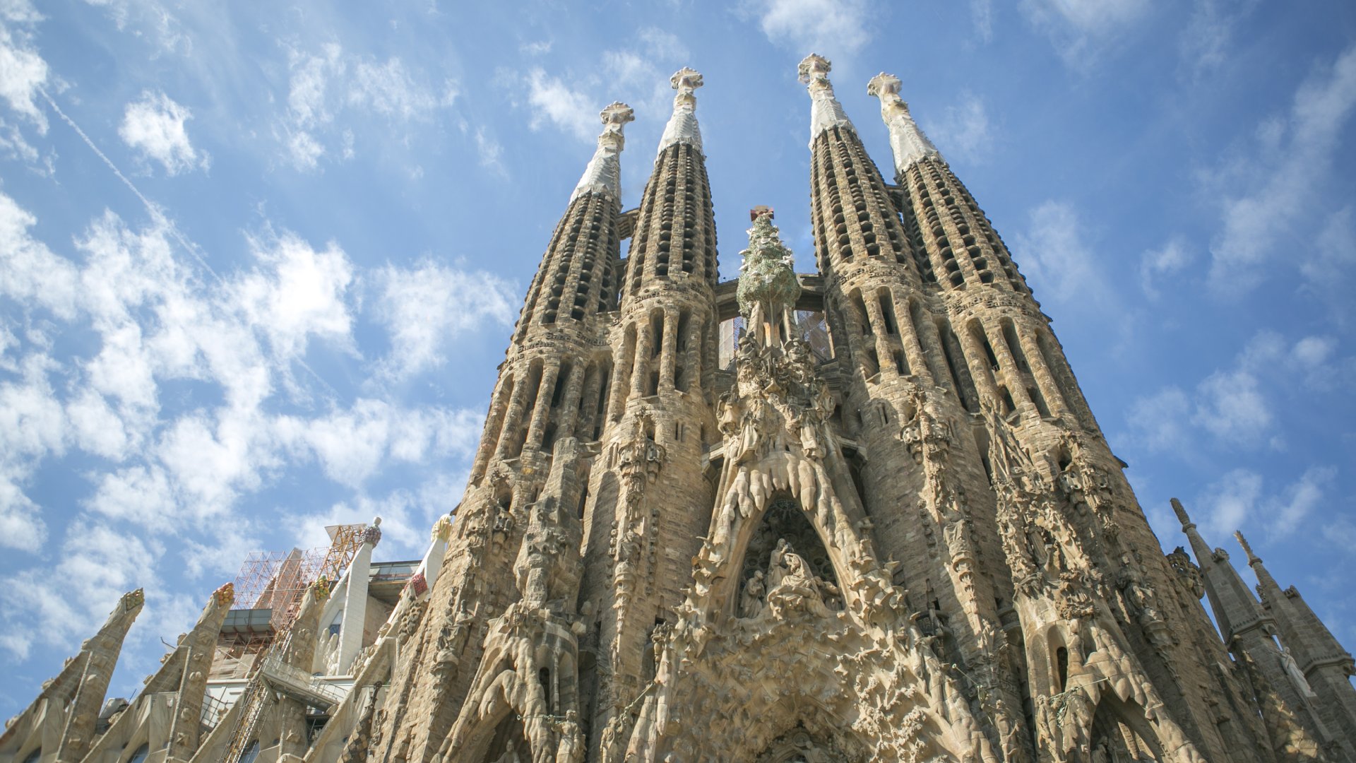 Temple Basilica la sagrada familia at barcelona spain