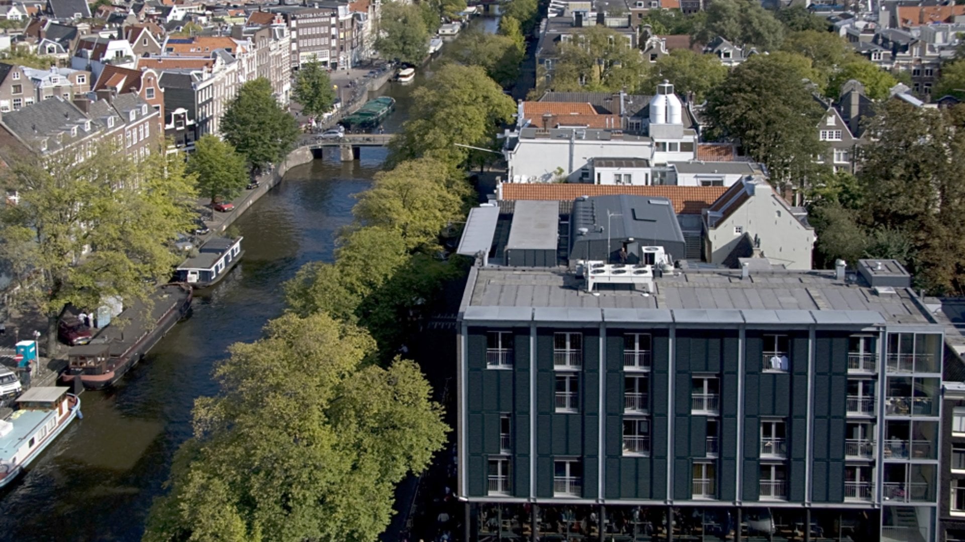 View of the Prinsengracht and the Anne Frank House in Amsterdam, Netherlands