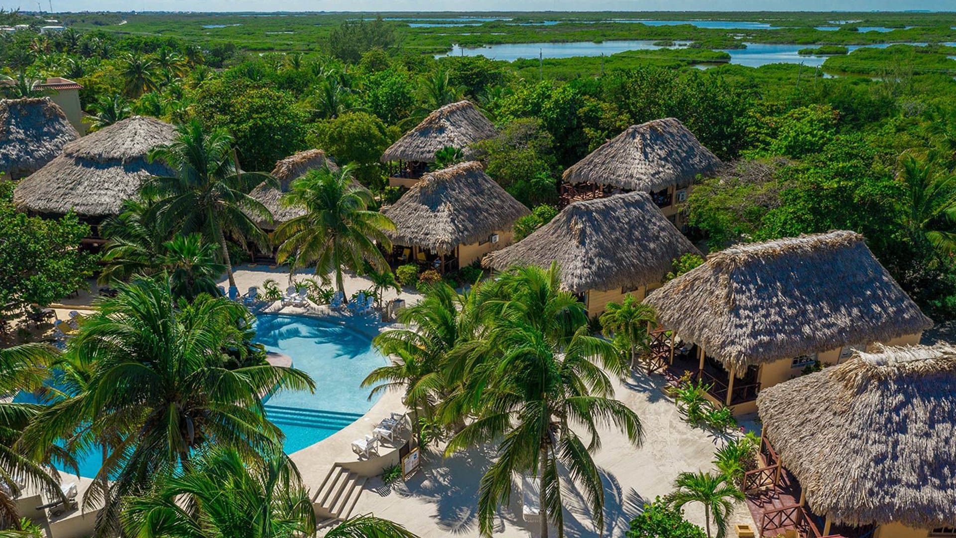 An overhead shot of a Portofino Beach resort
