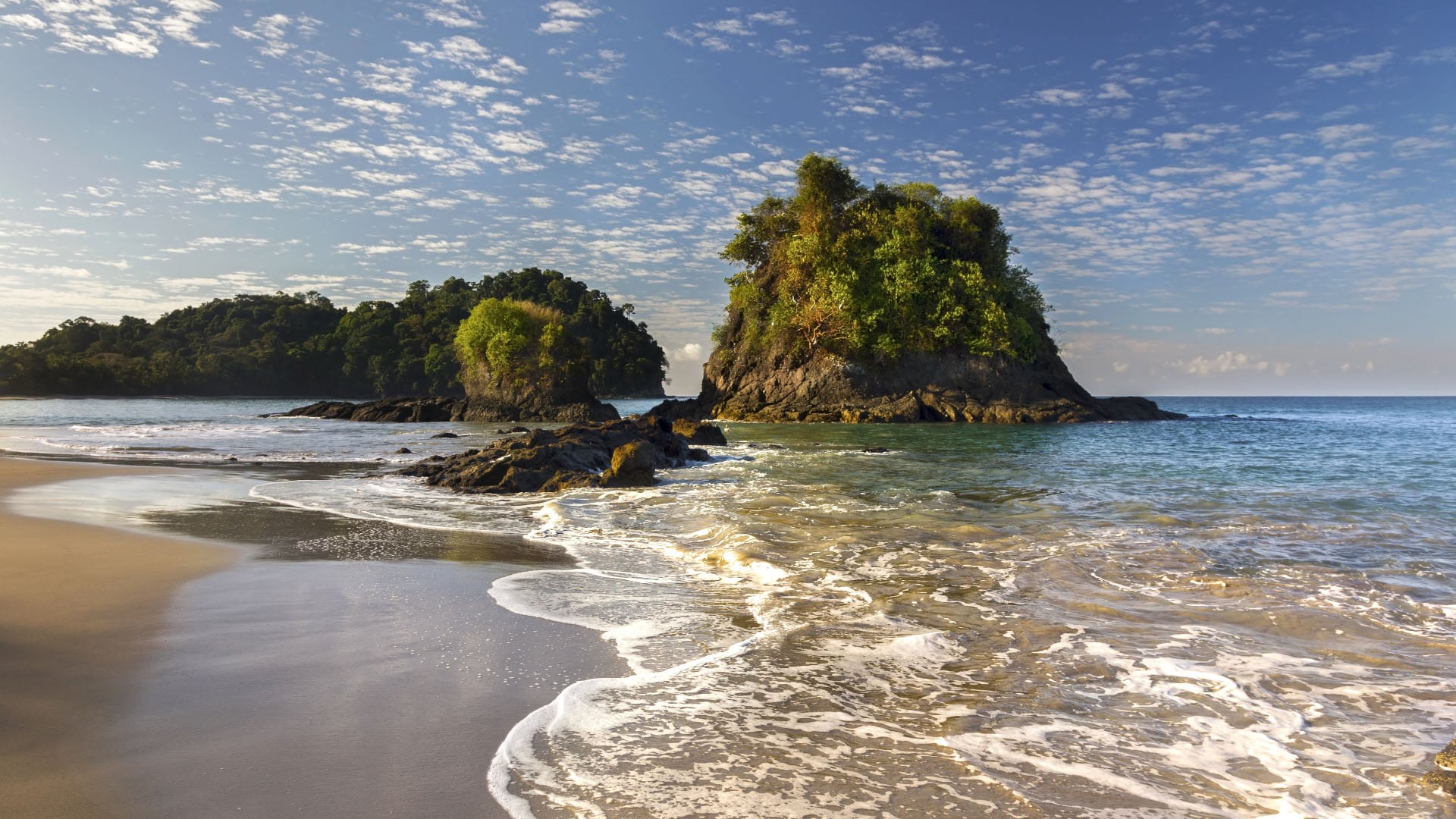 Rock formation off the beach of Manuel Antonio in Costa Rica