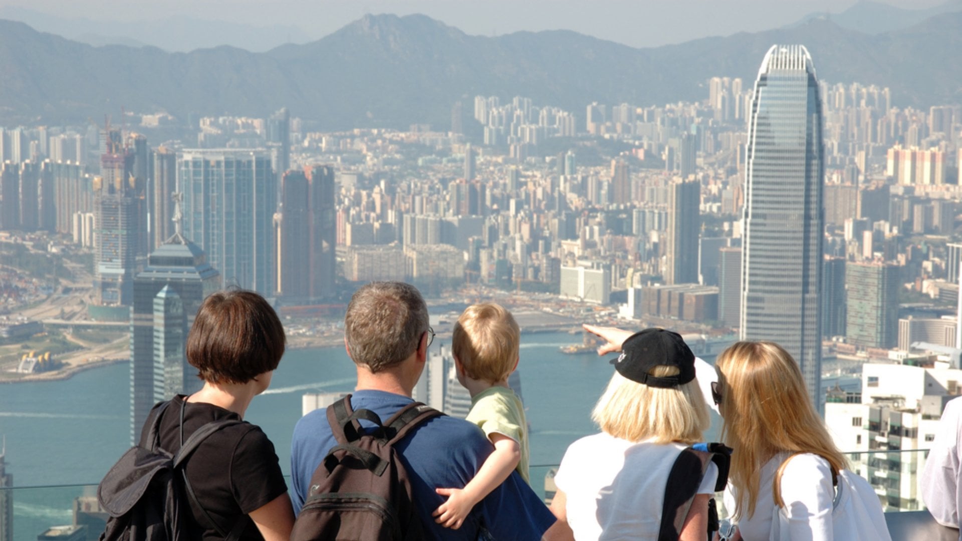 family visiting Hong Kong