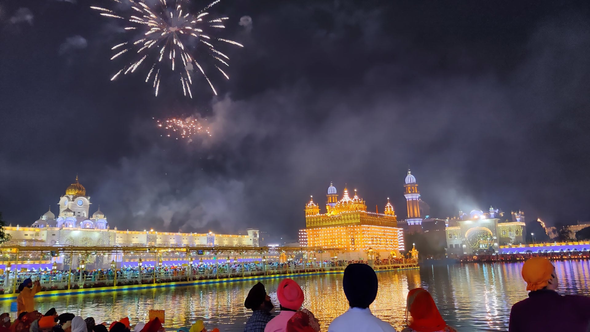 Fireworks during Diwali in Amritsar, India.