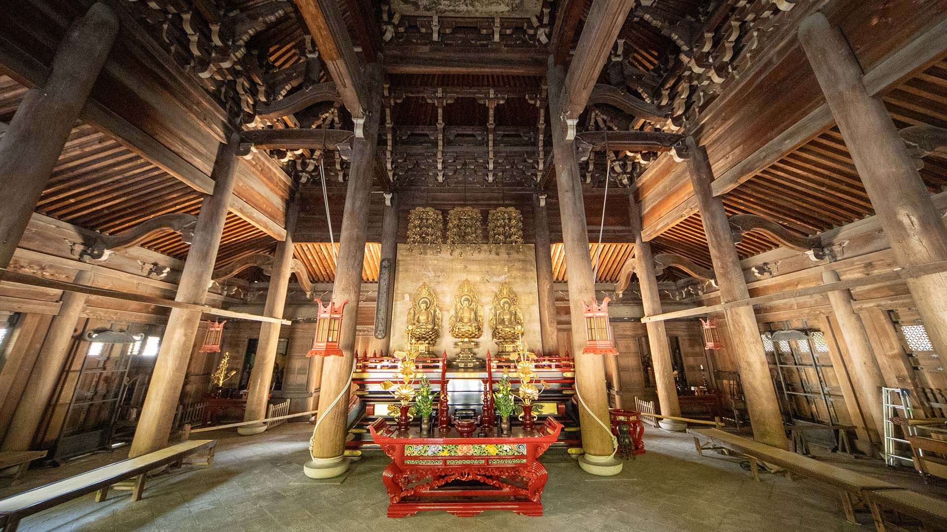 Inside of the main hall at Sennyu-ji in Kyoto, Japan