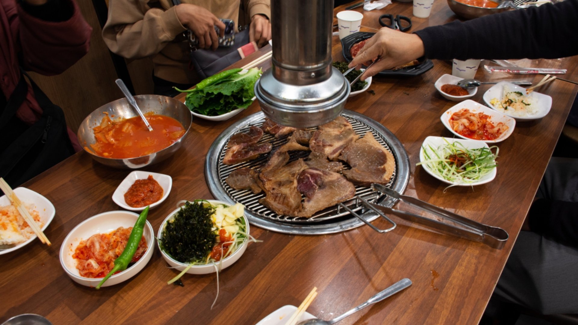 Local traditional korean gourmet food black pig of Jeju Island for grilled roasted barbecue pork and seasoning side dish