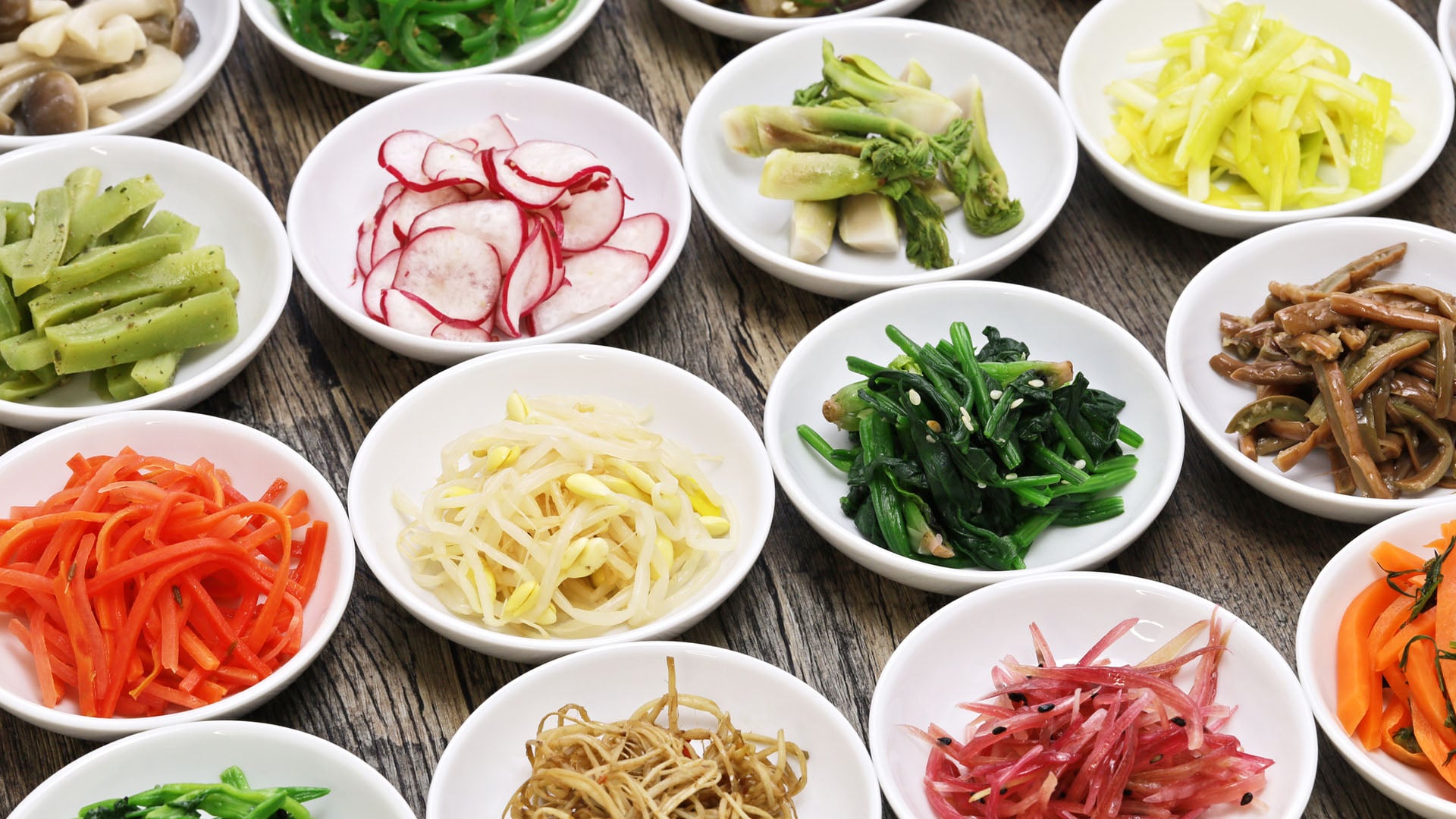 Assorted namul, korean food