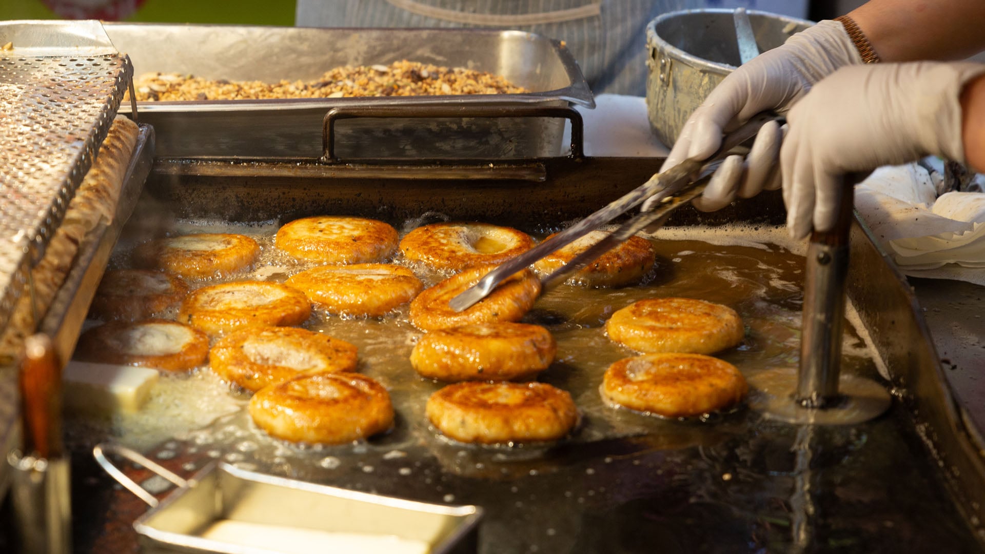 Korean street winter snack hotteok