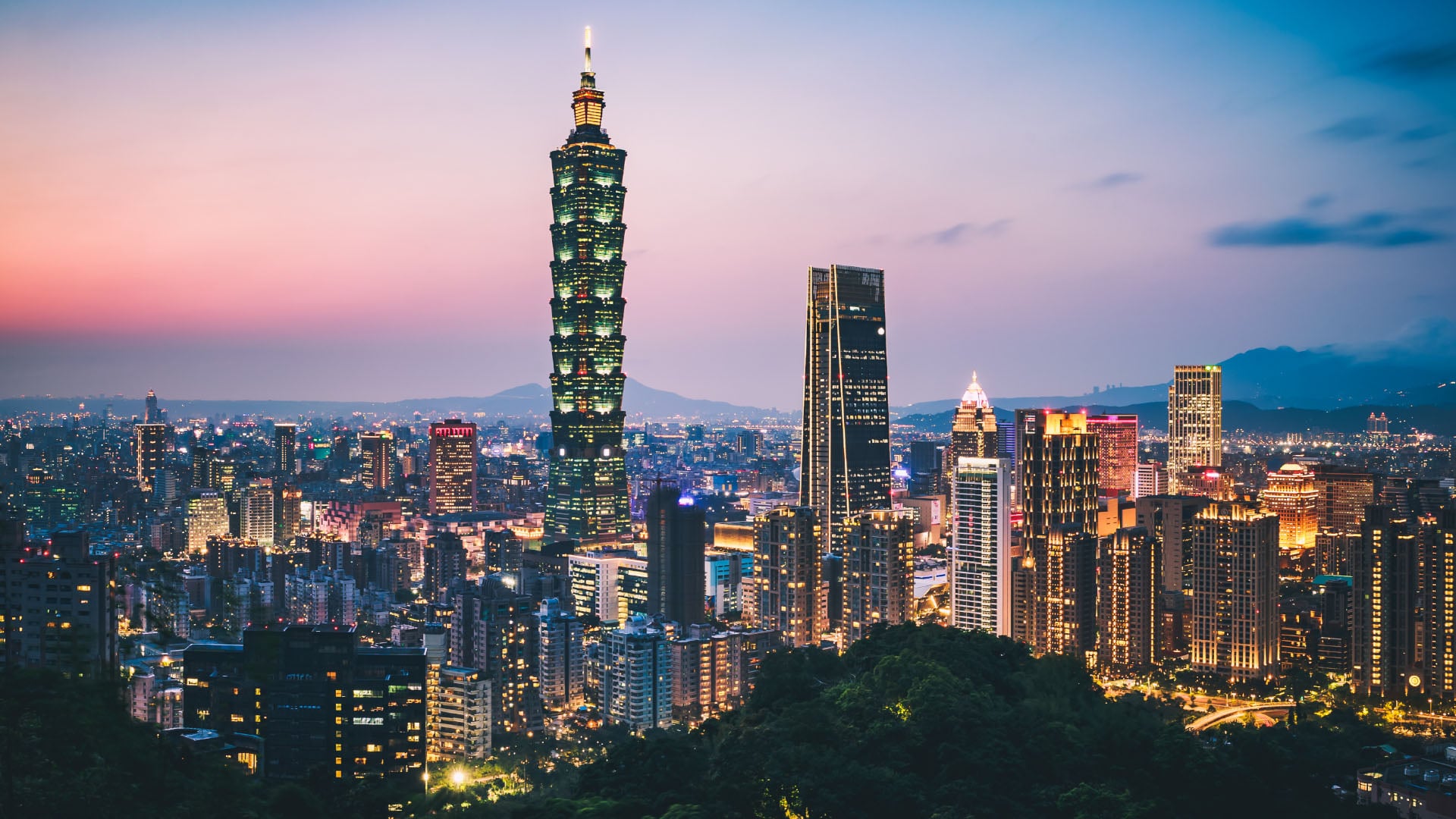 Taipei skyscrapers in Taiwan
