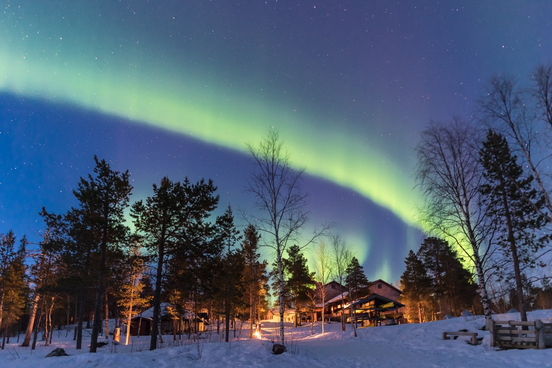 Aurora borealis in Lapland, Finland