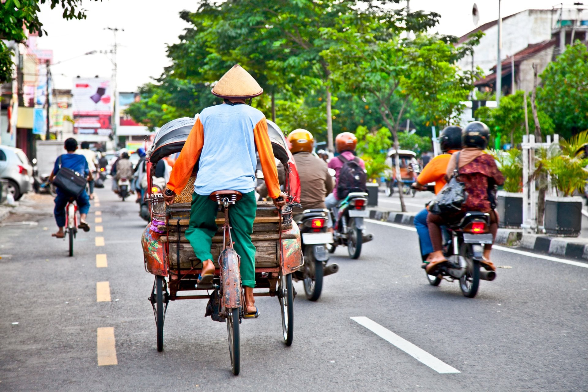 The preferred mode of transportation in Yogyakarta