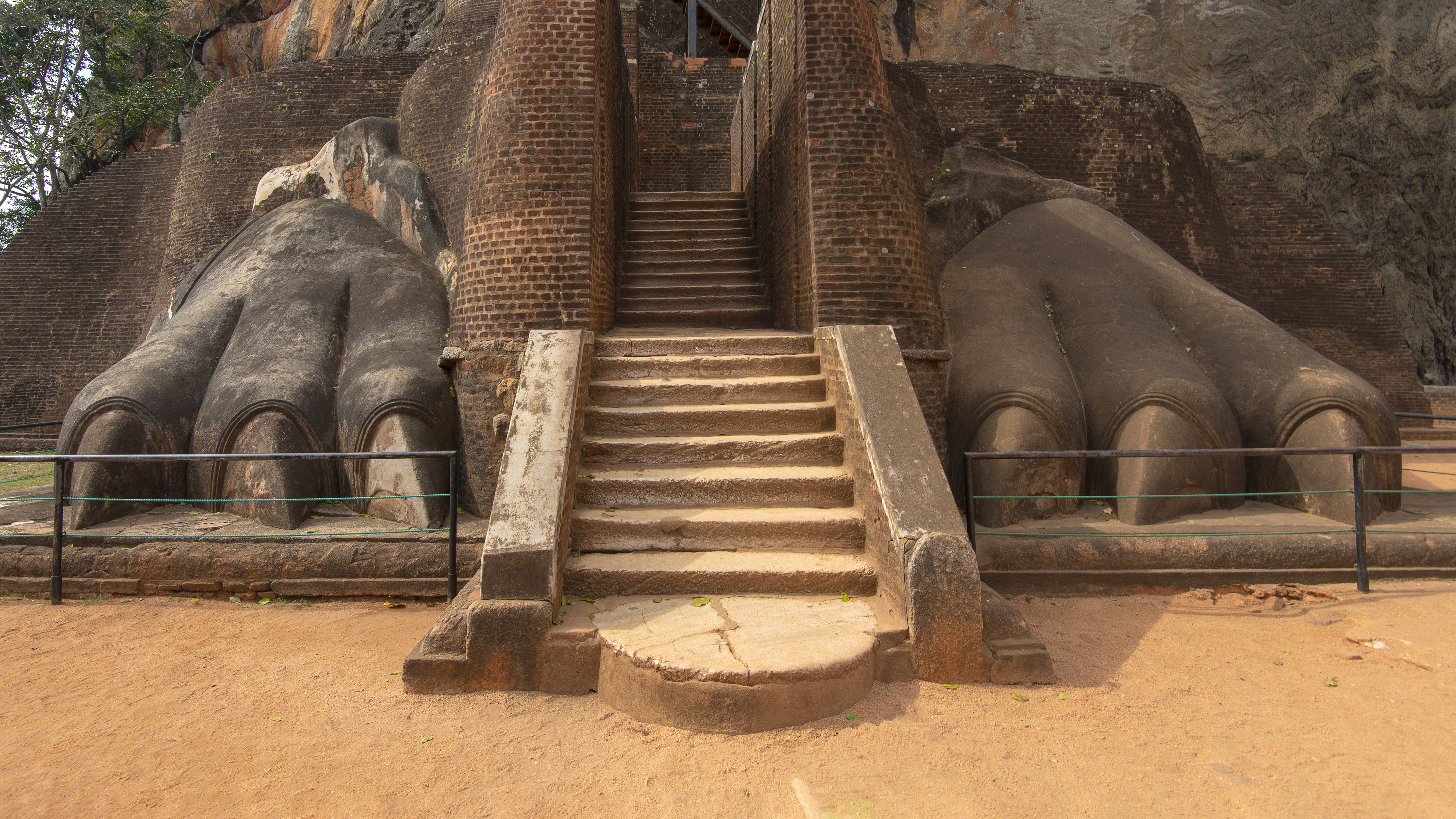 Lions paws at the entrance to Sigiriya or lions rock