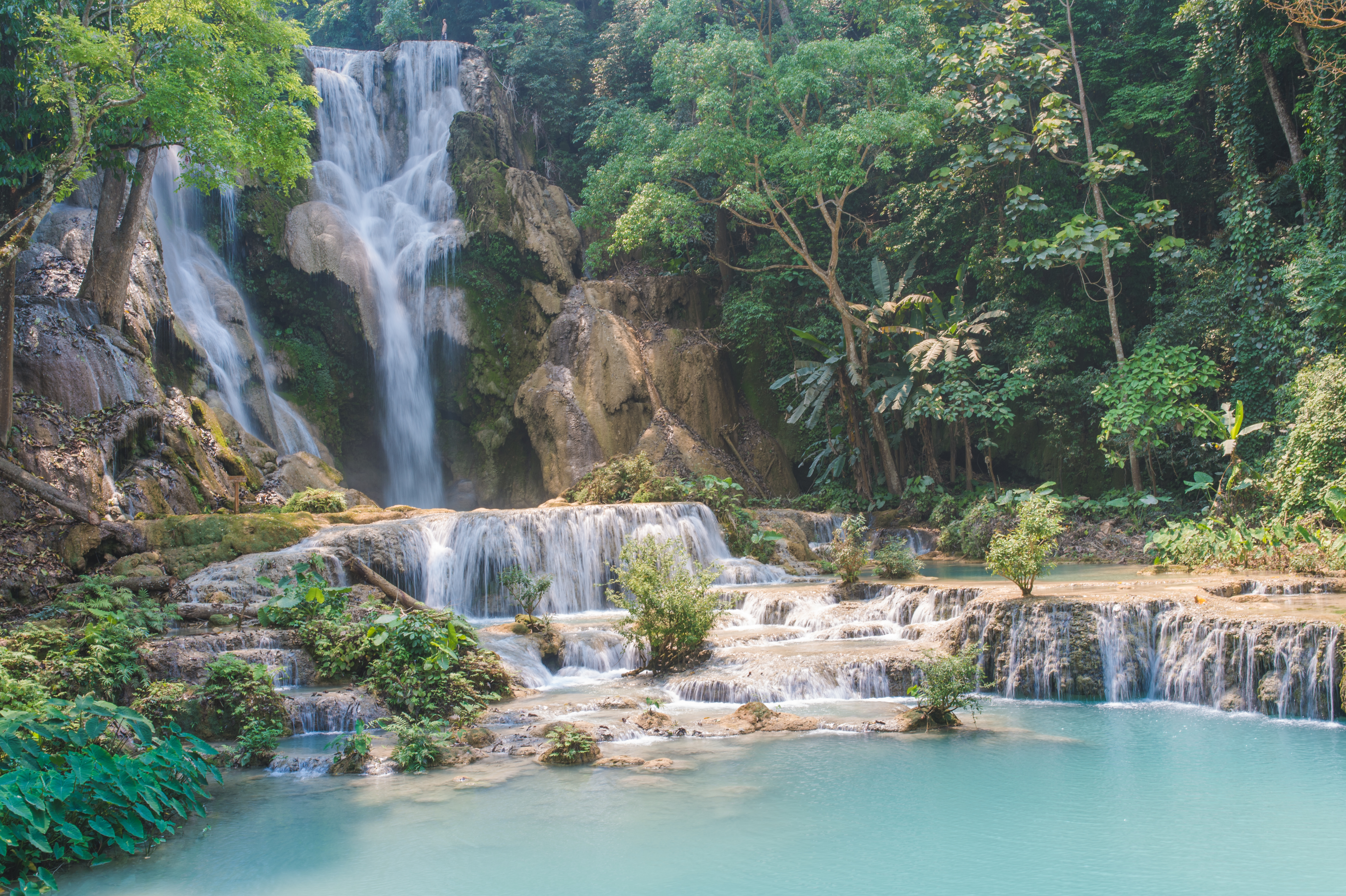 Kuang Si Waterfall Cascades