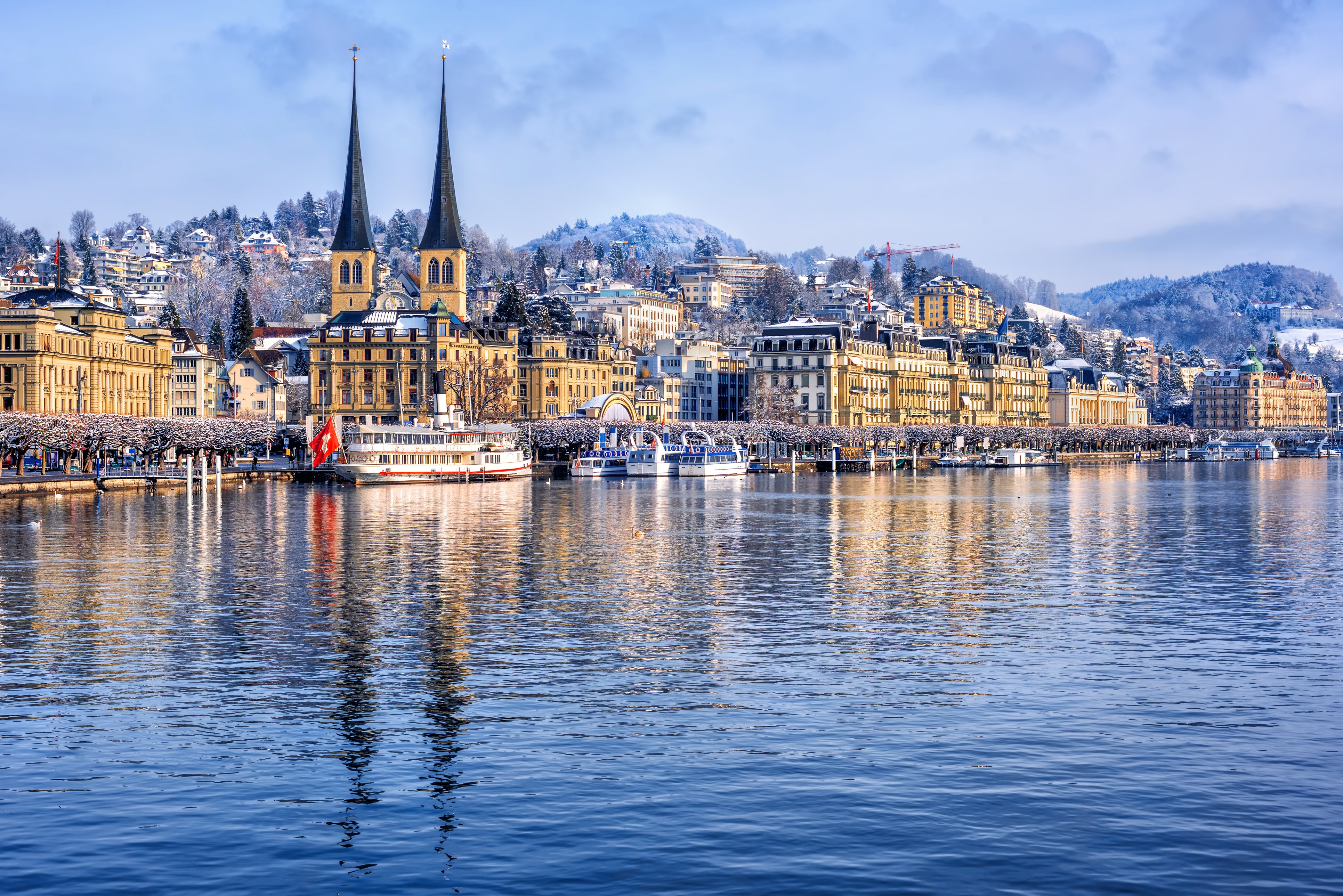 Lucerne, Switzerland Lucerne city on Lake Lucerne, Switzerland, on a cold winter day.