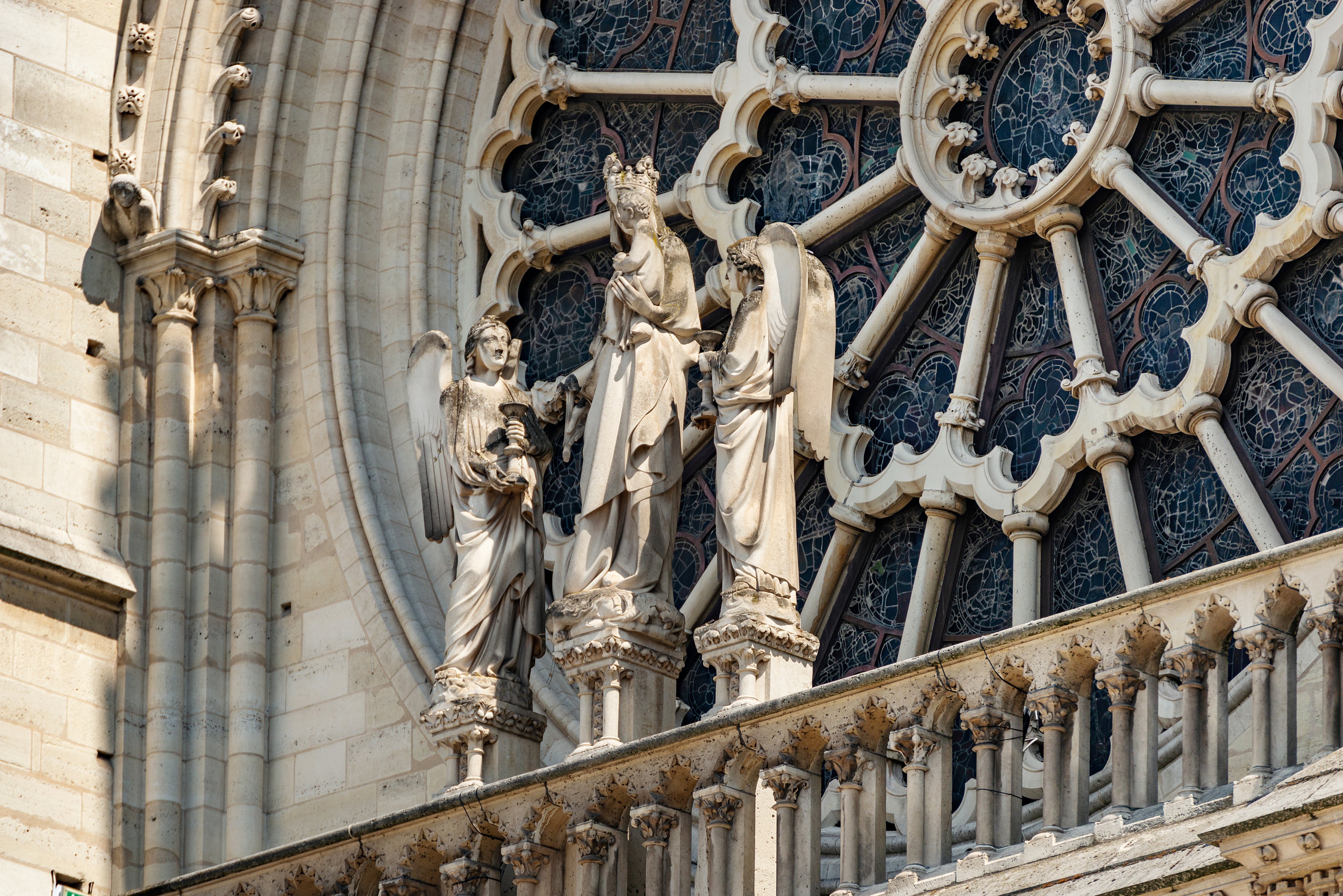 West rose window of Notre-Dame de Paris, France