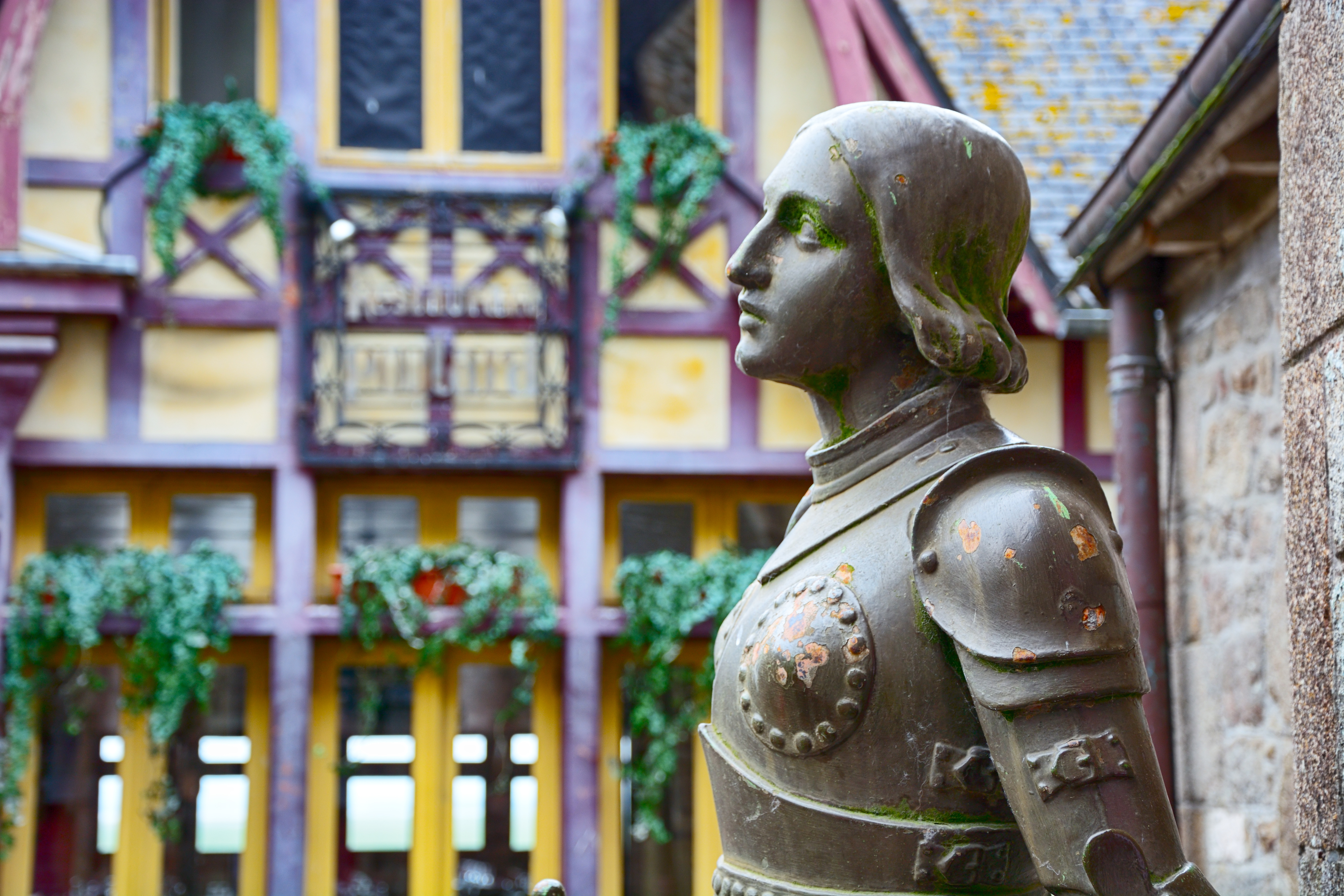 Statue of Joan of Arc (1908) by Maison Raffl in the abbey of Mont Saint Michel,