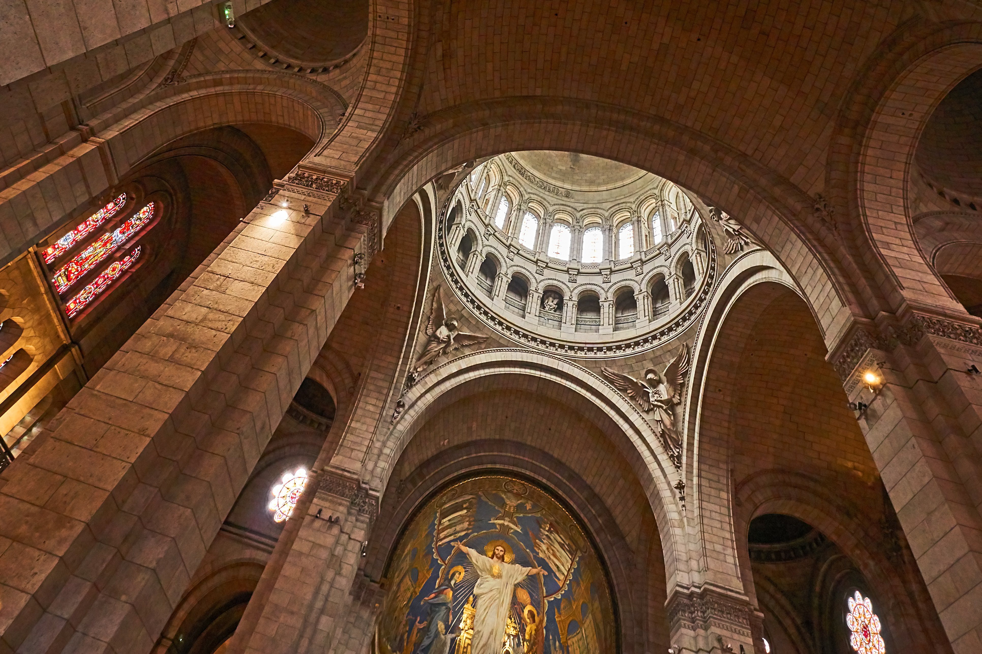 Interior view of the sanctuary of the Sacre Coeur basilica in Paris