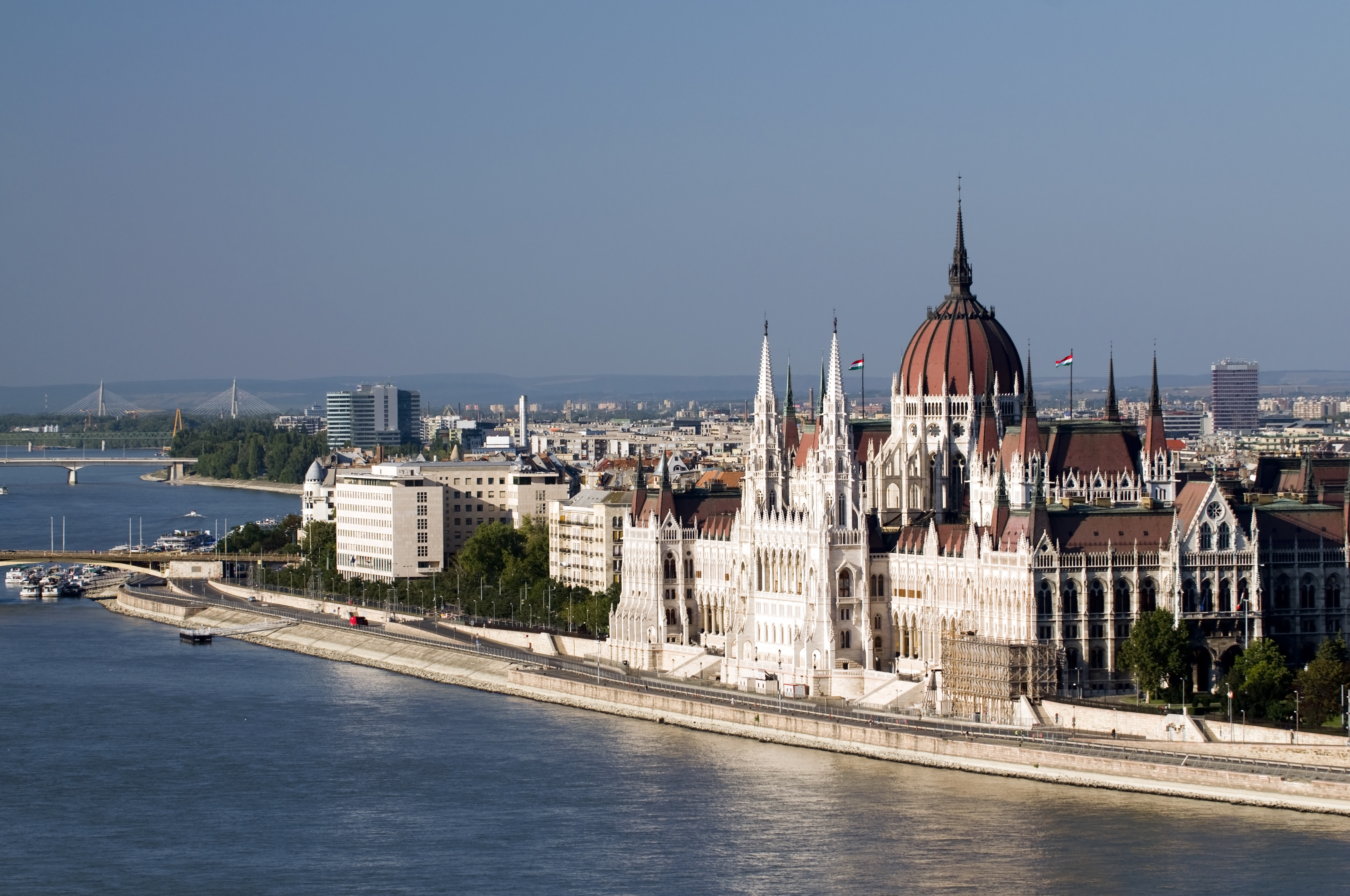 Hungarian Parliament in Budapest and Danube river