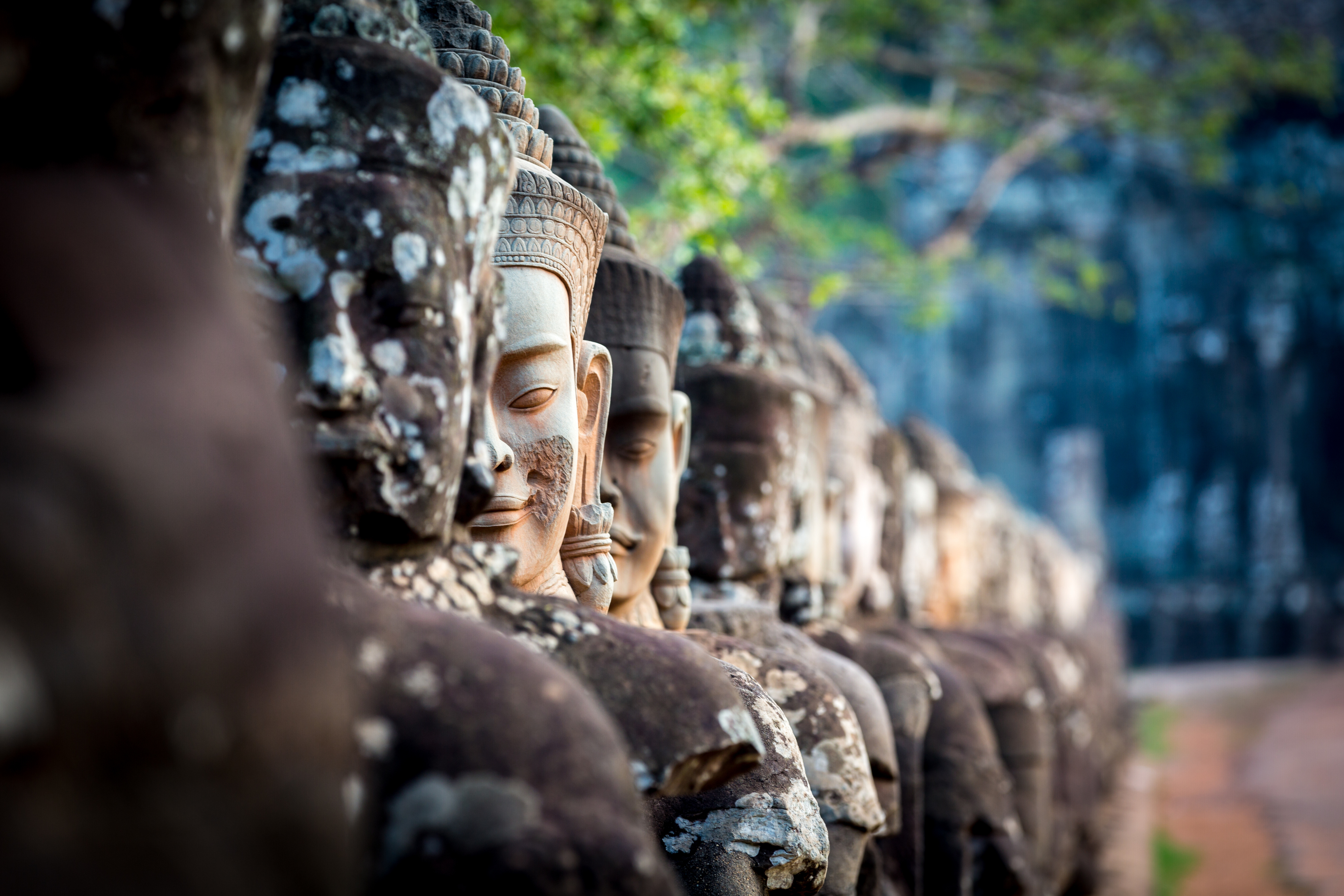 Statues at South gate Angkor Wat