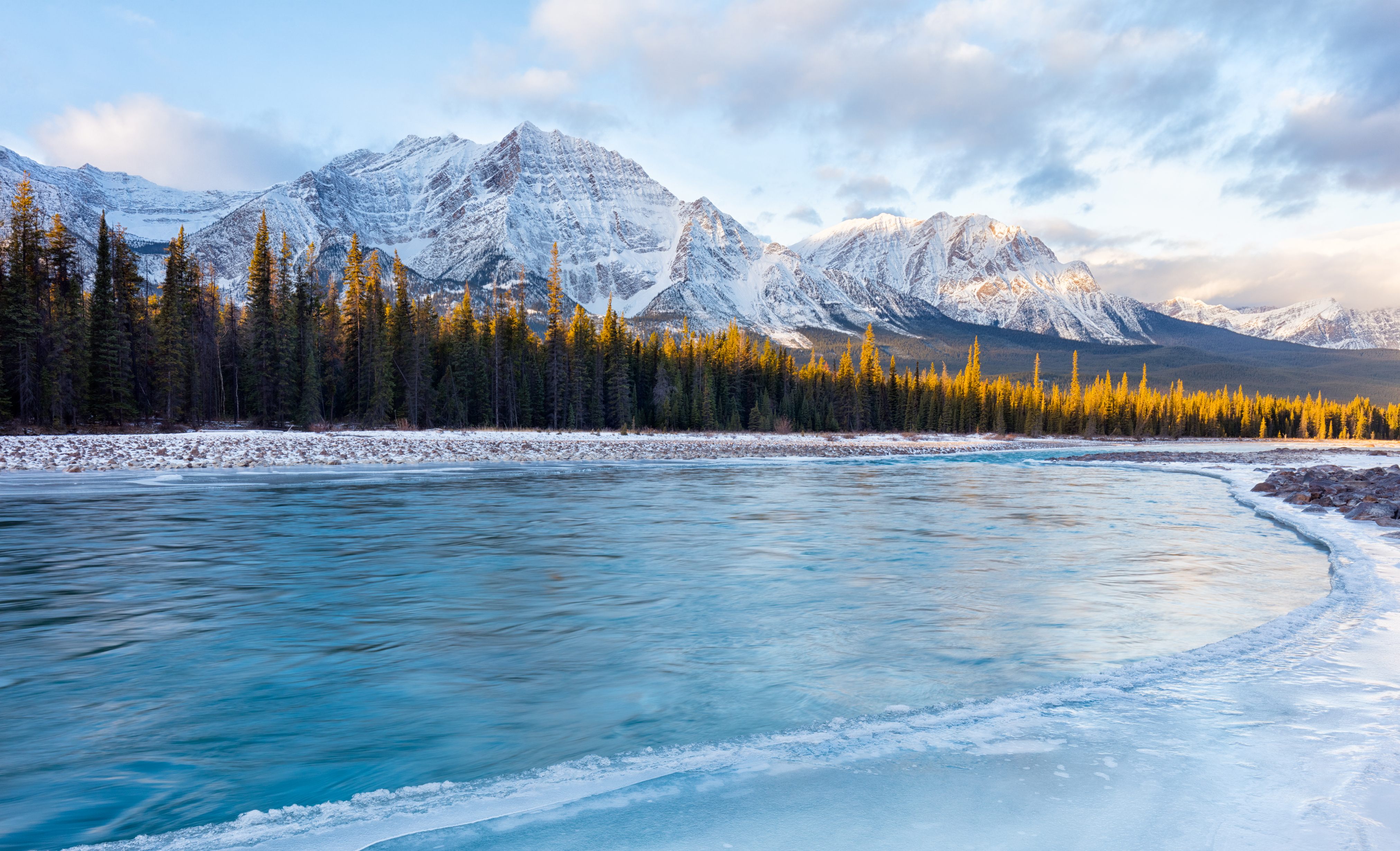 Athabasca River in Winter Jasper National Park