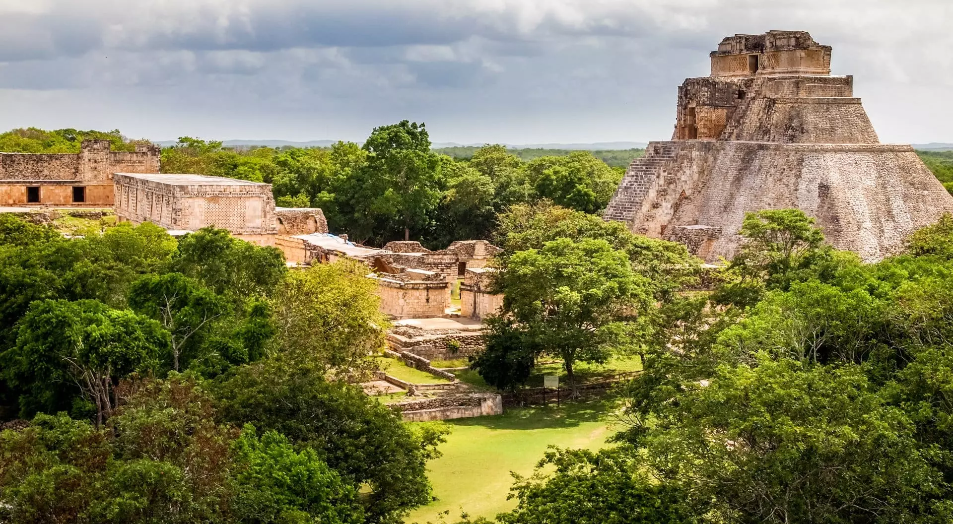 Mexico A beautiful landscape of the Pyramid of the Magician in the Mayan archeological site of Uxmal in southern Mexico