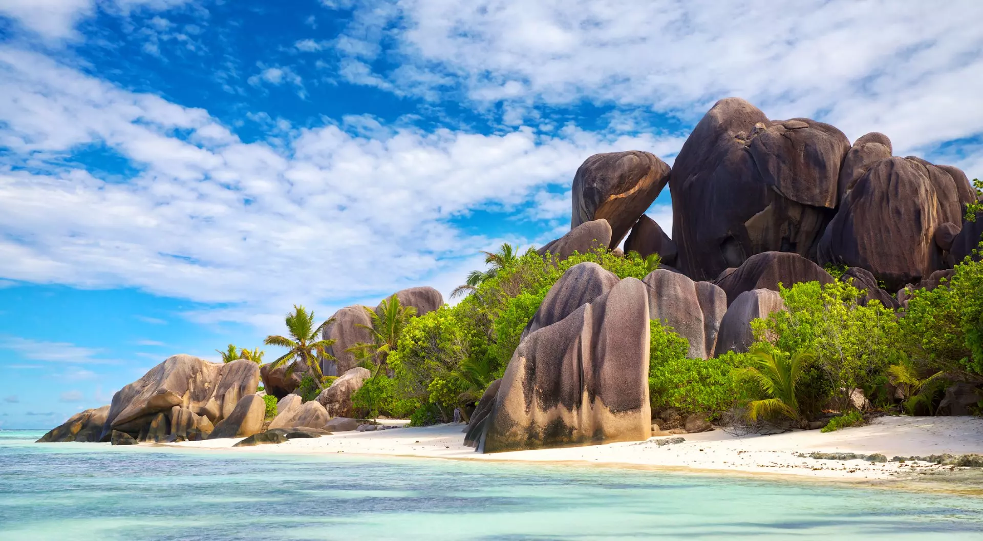 La Digue, Seychelles A tropical beach Anse Source d'Argent at Seychelles, La Digue