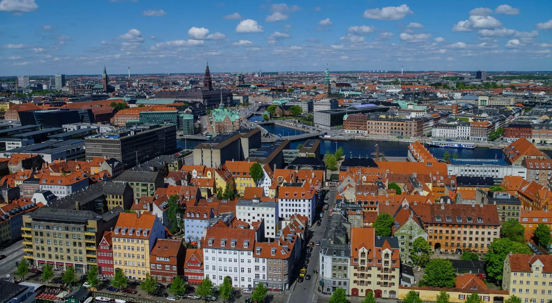 Copenhagen, Denmark Aerial View of Copenhagen on a Sunny Spring Day, Denmark