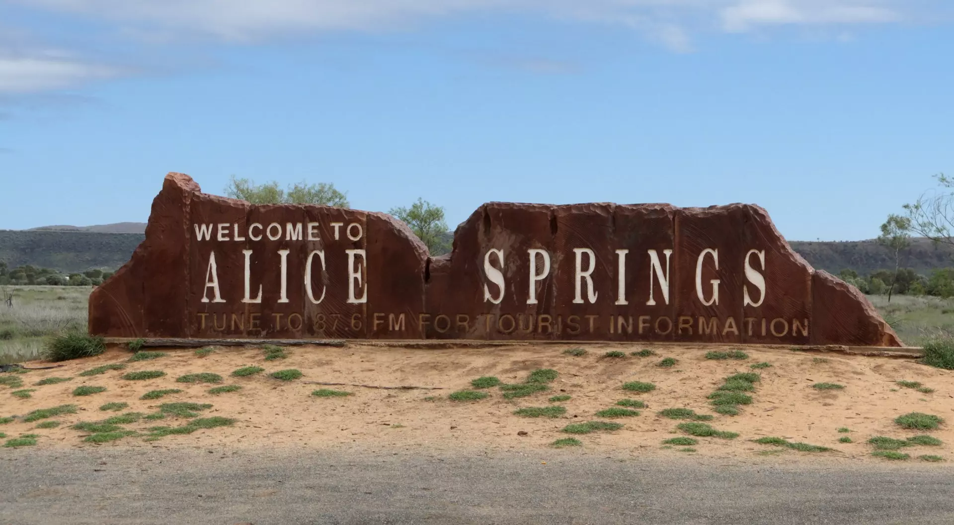 Alice Springs Welcome Road Sign, Northern Territory, Australia
