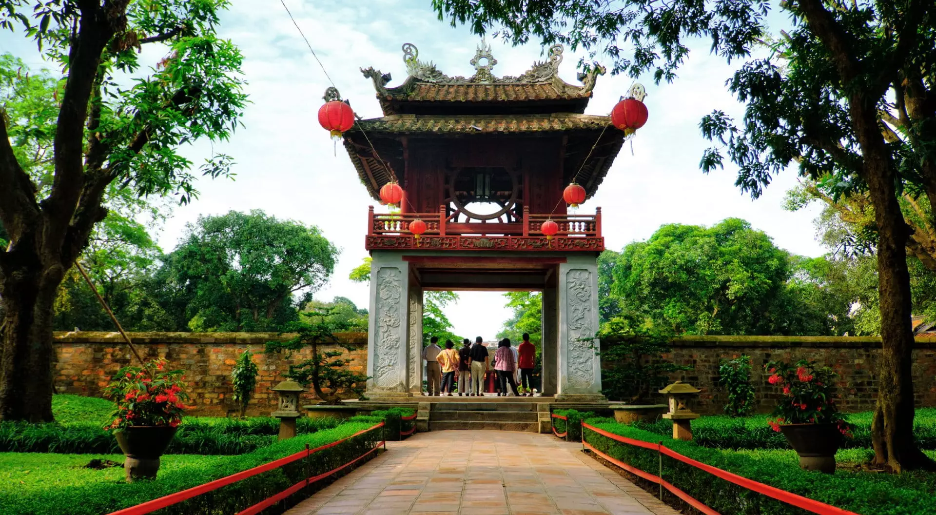 Beautiful Entrance At The Temple Of Literature (Van Mieu) Hanoi
