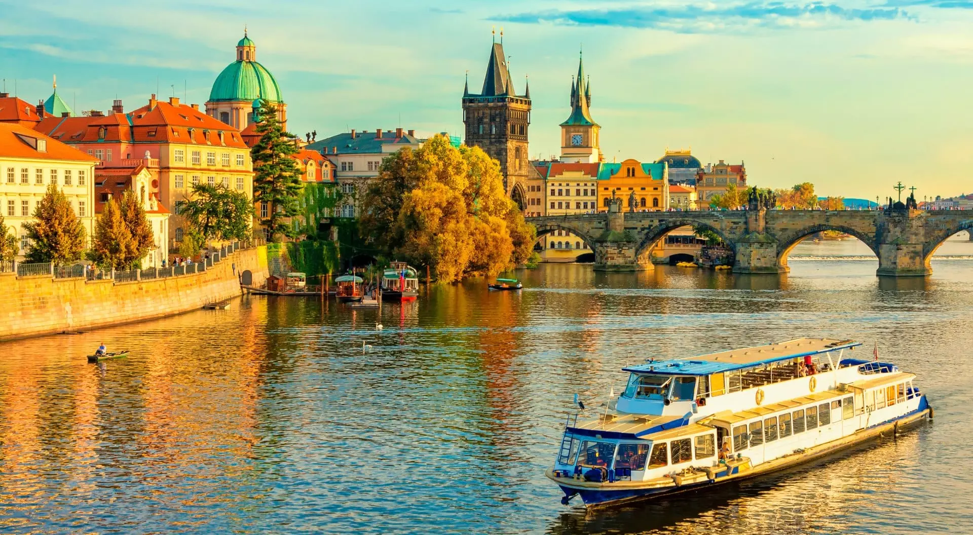 Prague, Czech Republic Old Town of Prague with Charles Bridge at sunset, Czech Republic