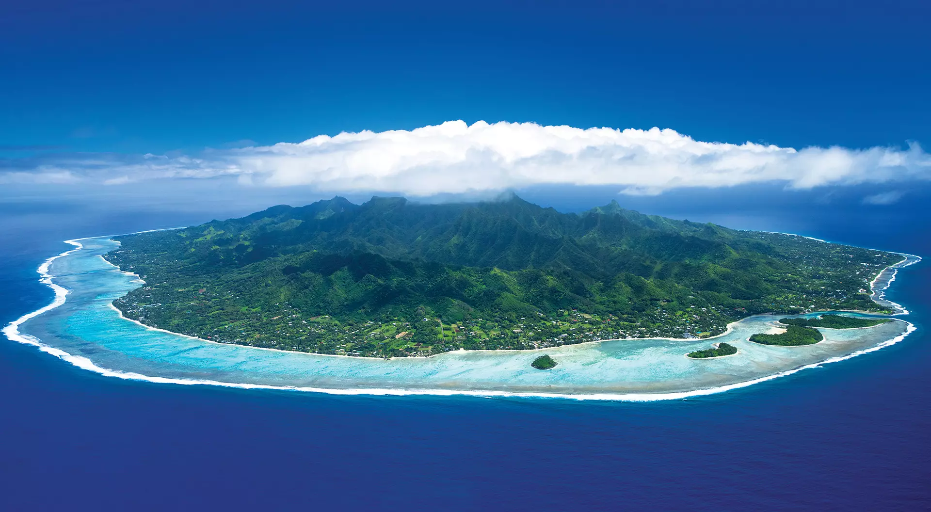 Cook Islands Overhead shot of Rarotonga