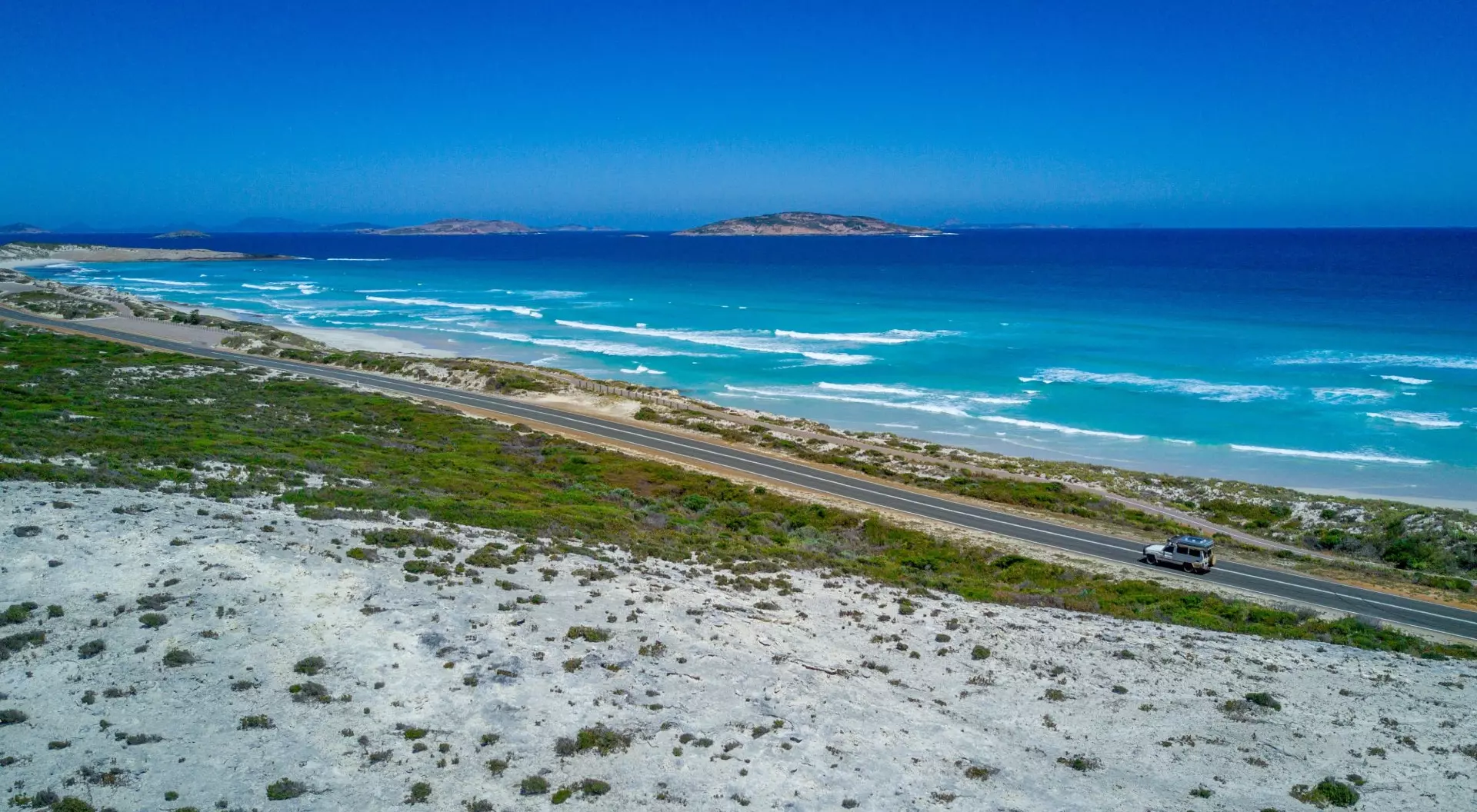 Driving along the Southern Coast, Esperance, Western Australia, Australia
