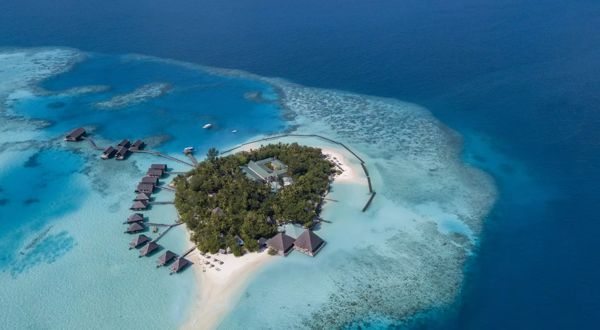 Drone photography of a Maldives island in paradise
