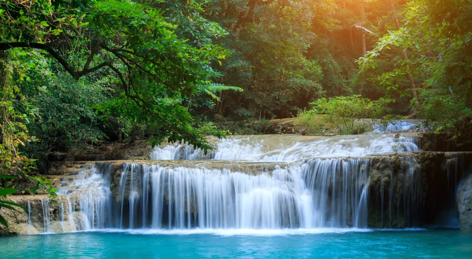 Erawan Falls in Kanchanaburi, Thailand
