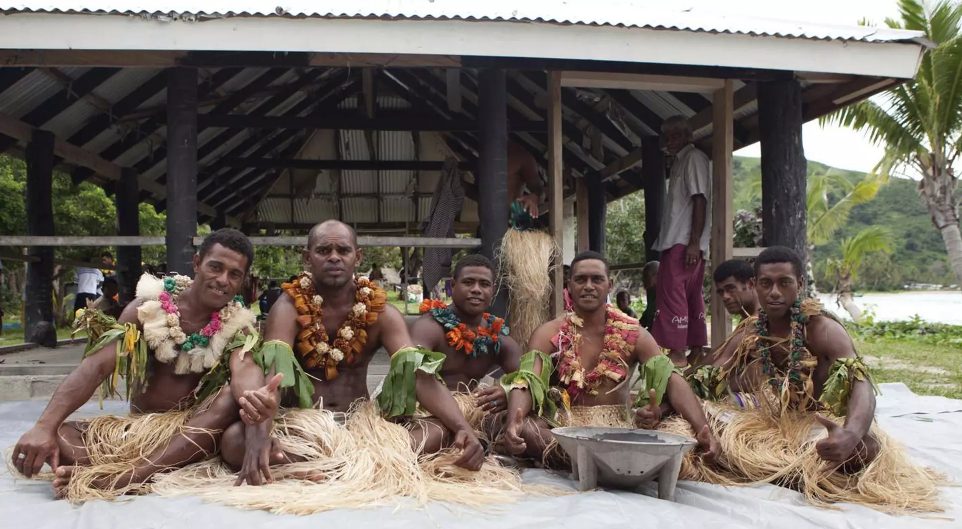 Smiling Fijian tribesman