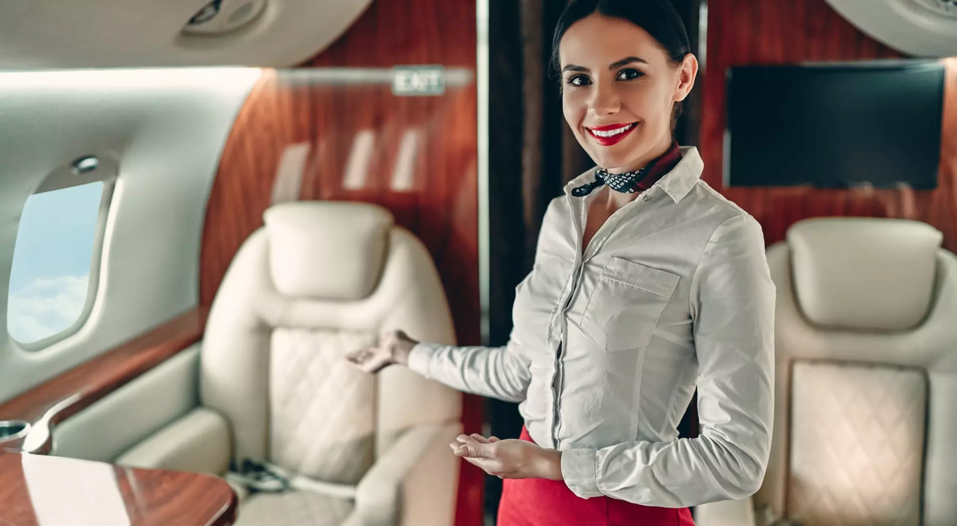 Flight Attedant in Business Class Cabin
