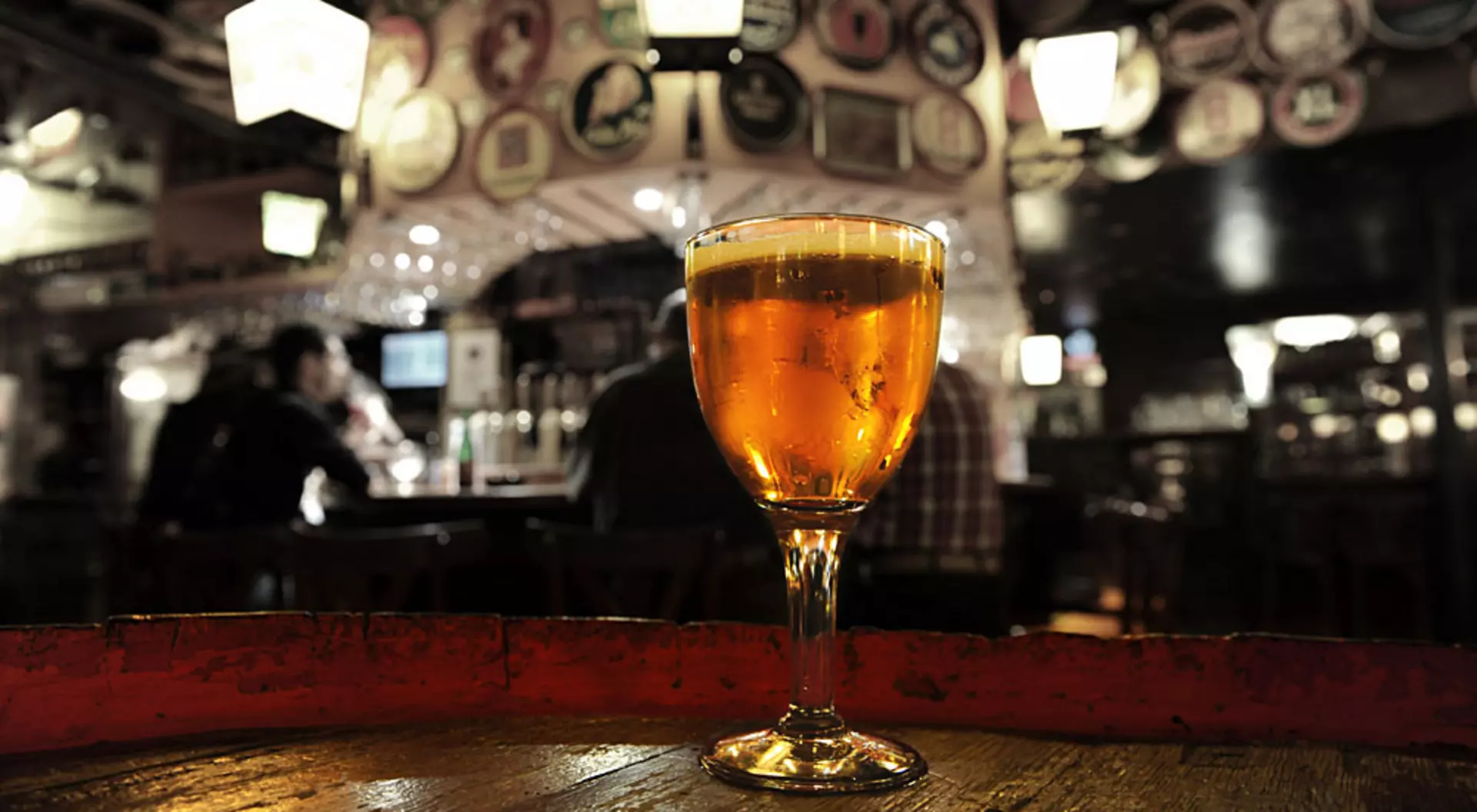 Glass of Fresh Beer at Delirium Cafe bar in Brussels, Belgium