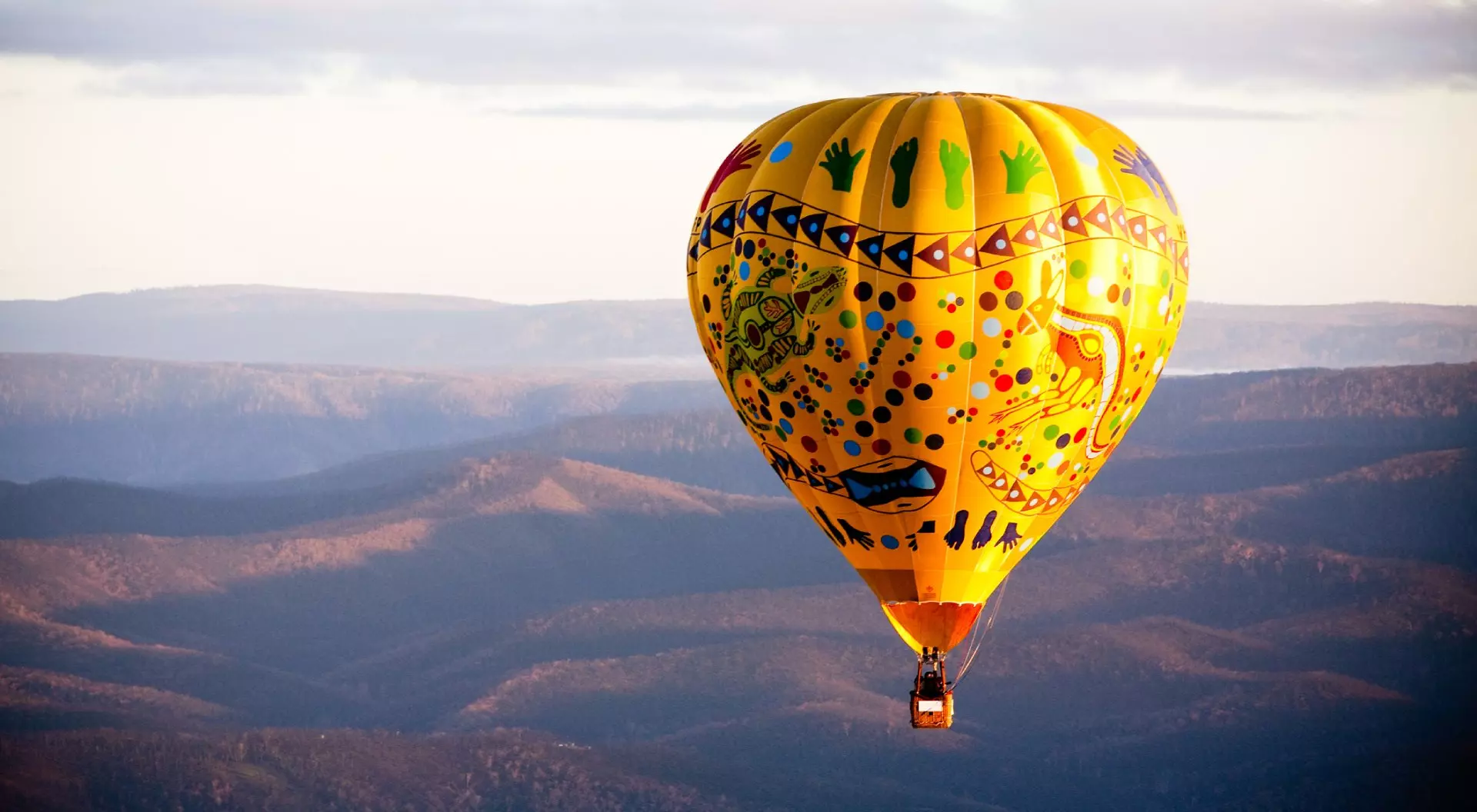 Victoria, Australia Hot Air Balloon Flight at Sunrise Over the Yarra Valley in Victoria, Australia